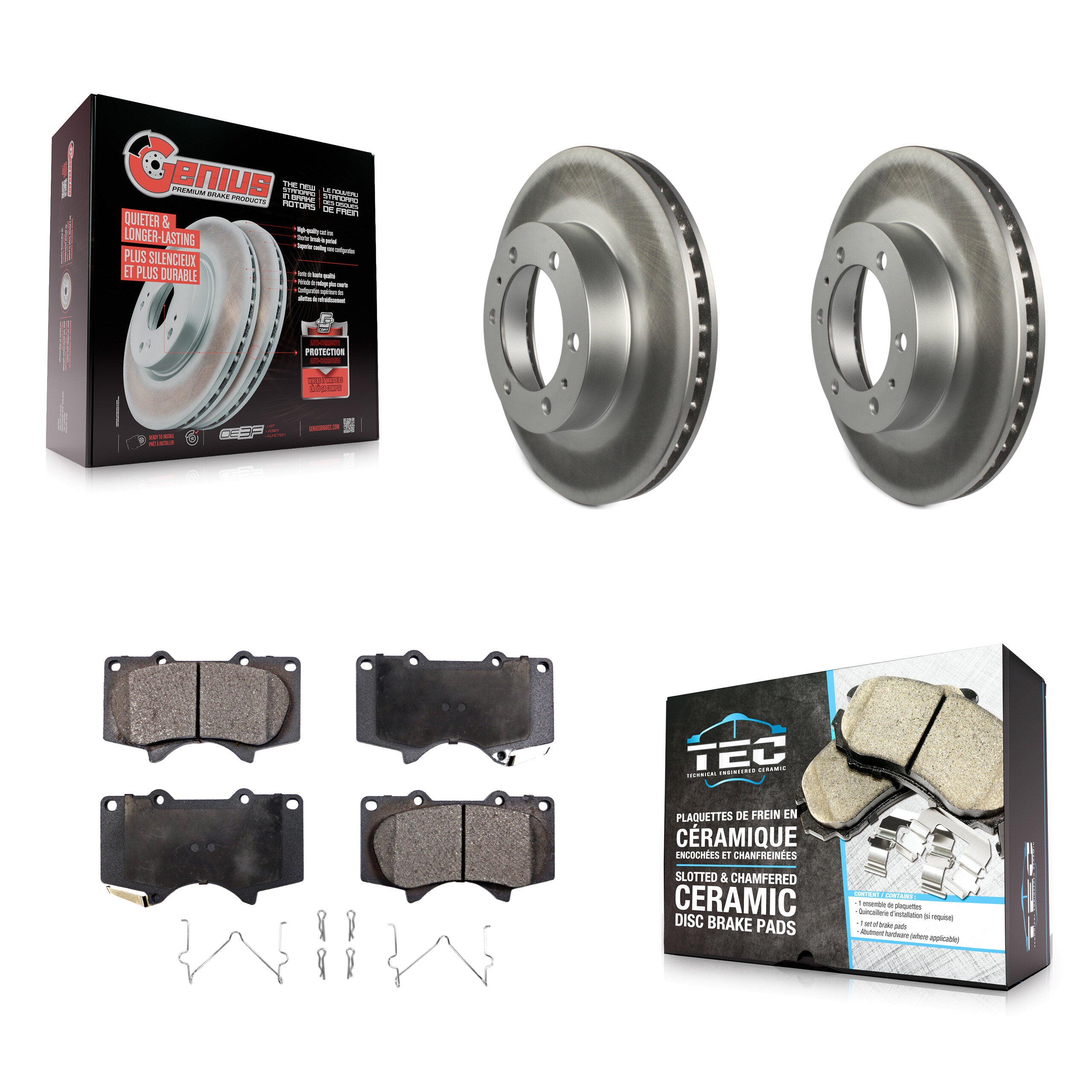 Transit Auto KGT-100442 Disc Brake Kit for 2003-2023 Toyota Tacoma, Toyota FJ Cruiser, Toyota 4Runner - Front