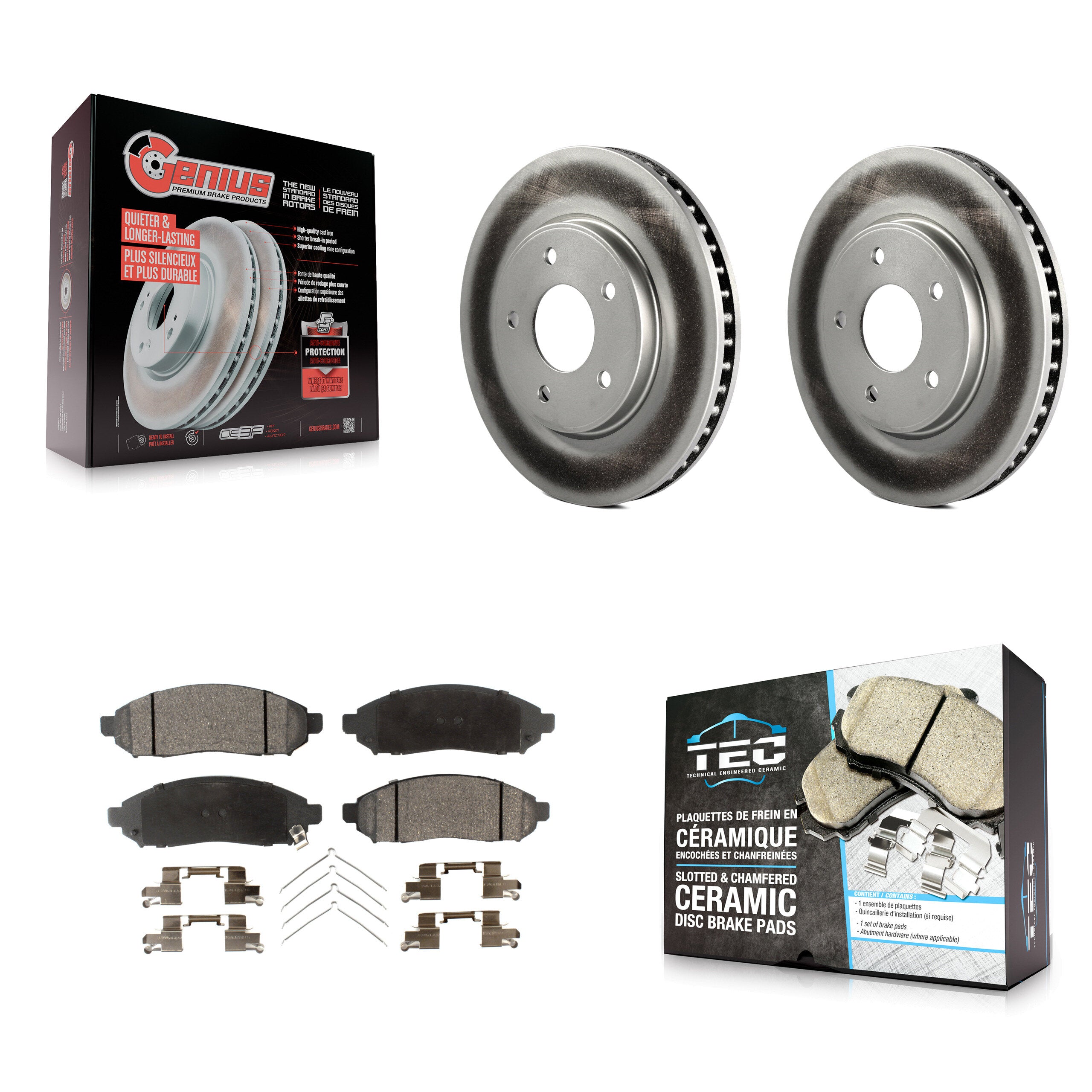 Transit Auto KGT-100479 Disc Brake Kit for 2011-2021 Nissan NV200, Chevrolet City Express, Nissan LEAF - Front