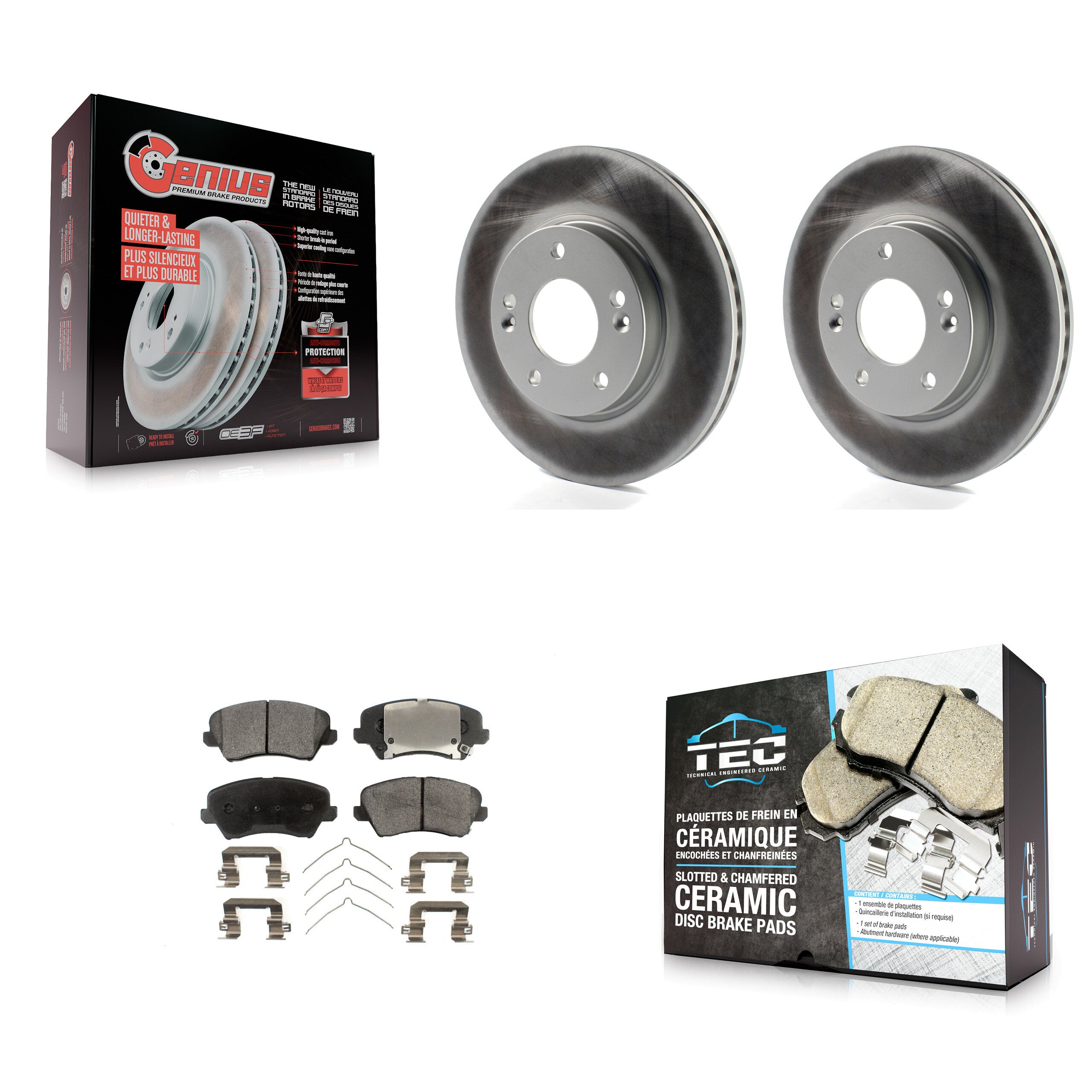 Transit Auto KGT-100484 Disc Brake Kit for 2016-2021 Hyundai Veloster, Hyundai Elantra GT and More - Front