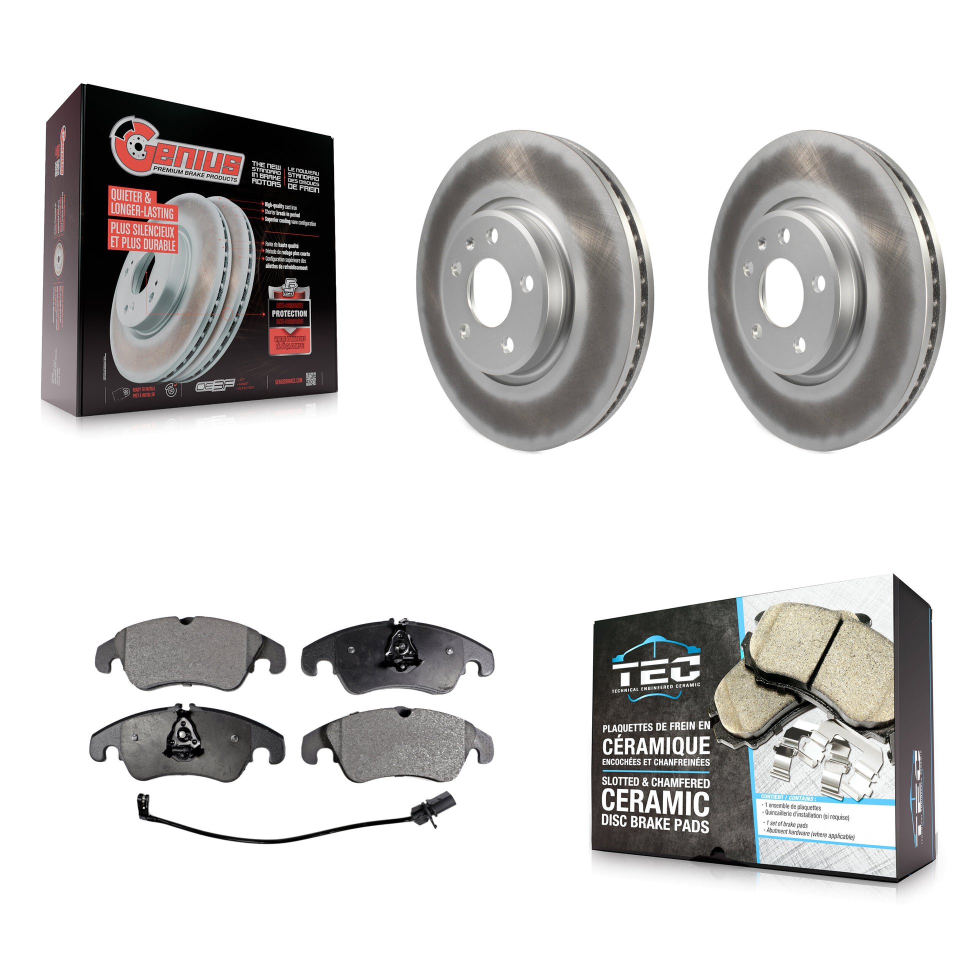 Transit Auto KGT-100498 Disc Brake Kit for 2011-2017 Audi A4 Quattro, Audi A5 and More - Front