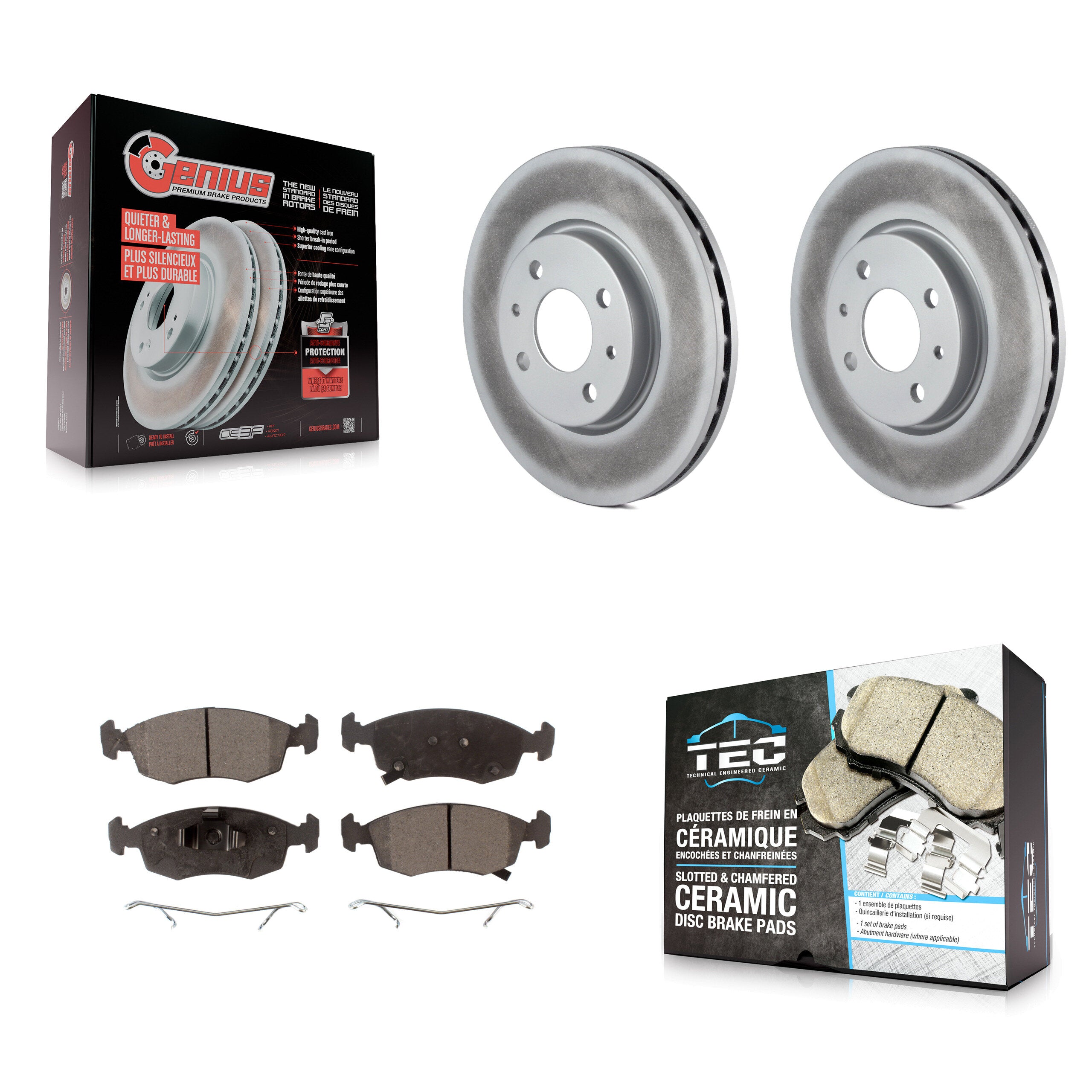 Transit Auto KGT-100500 Disc Brake Kit for 2012-2017 Fiat 500 - Front
