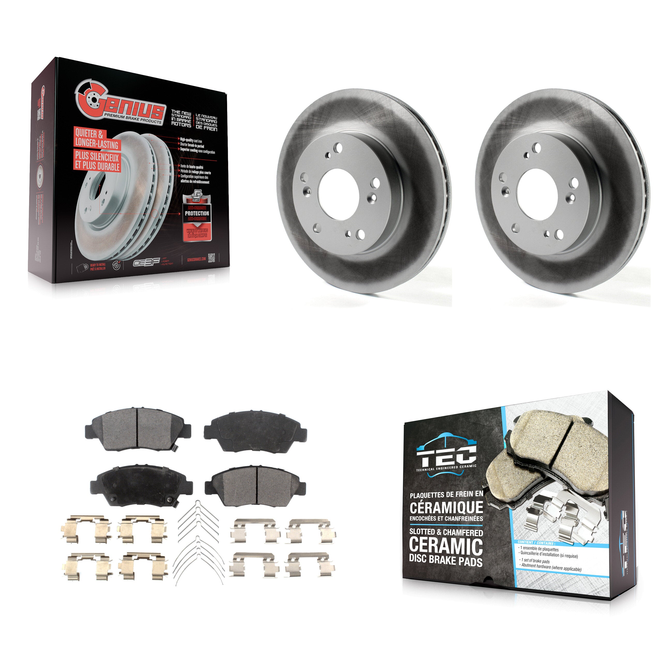 Transit Auto KGT-100504 Disc Brake Kit for 2012-2015 Acura ILX, Honda Civic - Front