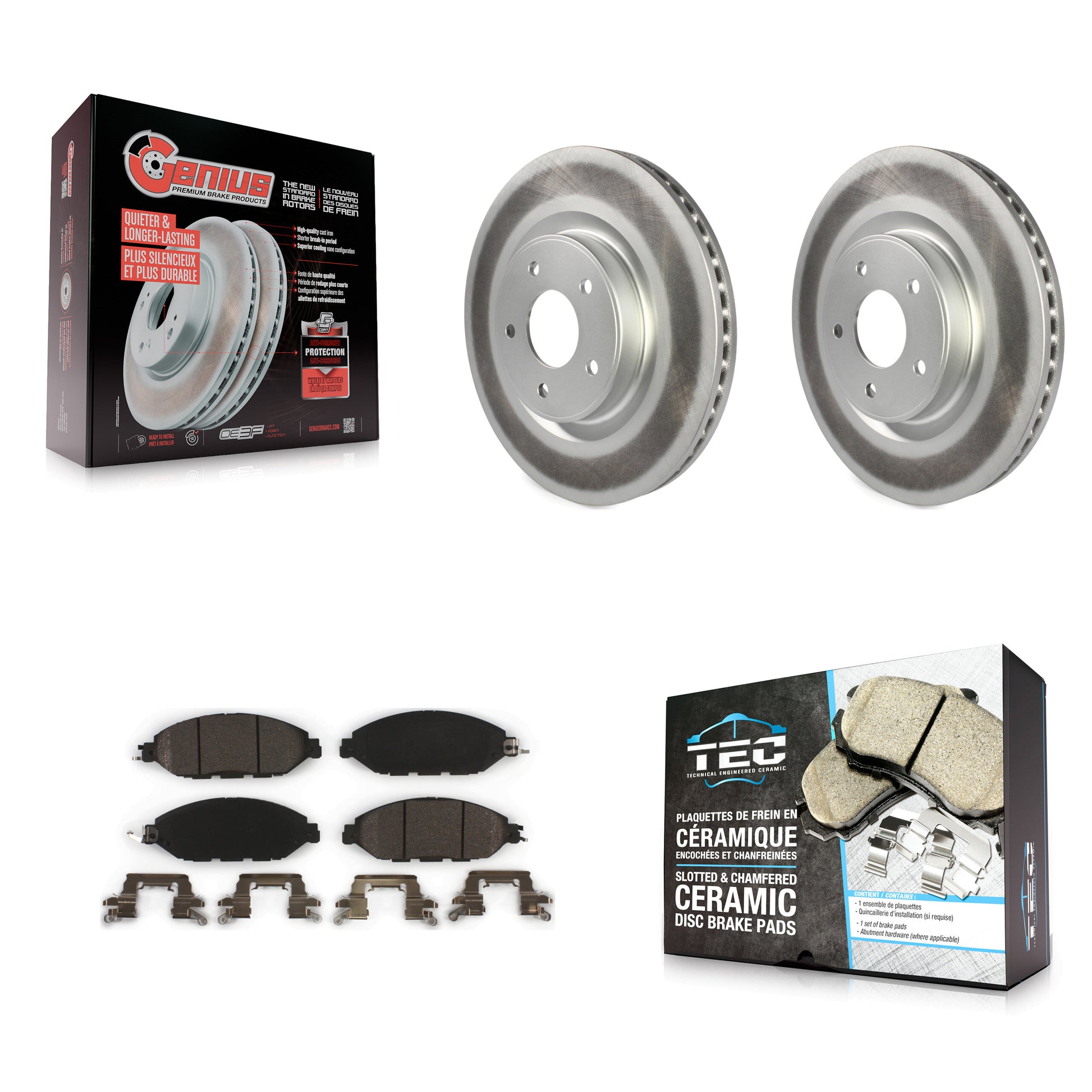 Transit Auto KGT-100525 Disc Brake Kit for 2013-2024 Nissan Murano, INFINITI QX60 and More - Front