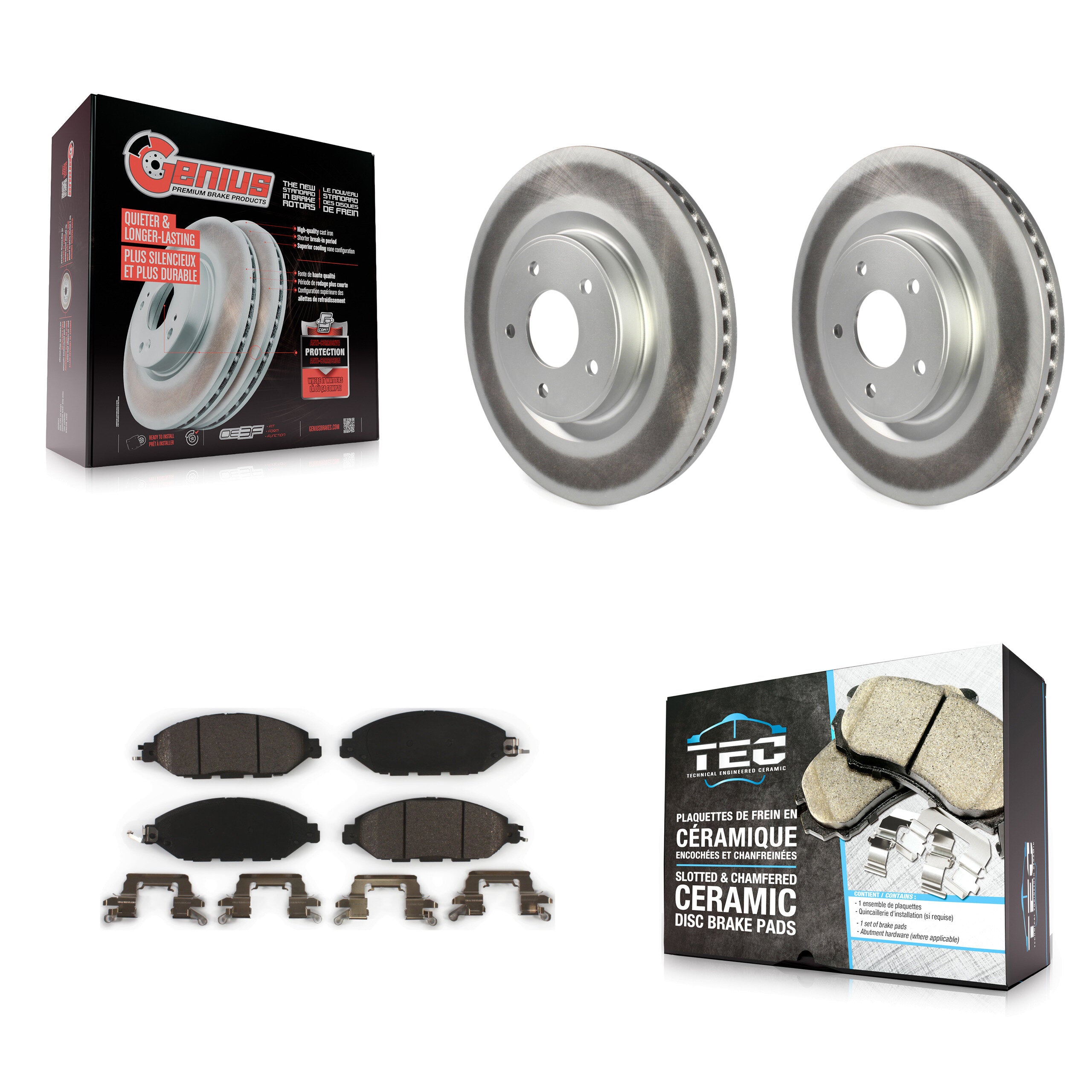 Transit Auto KGT-100525 Disc Brake Kit for 2013-2024 Nissan Murano, INFINITI QX60 and More - Front