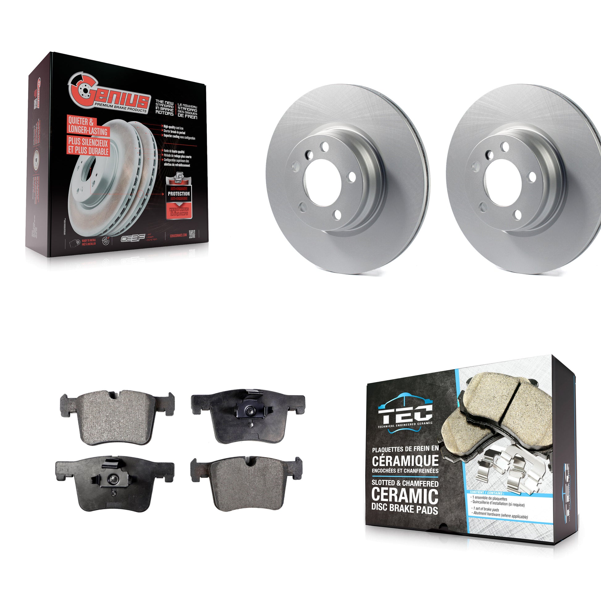 Transit Auto KGT-100529 Disc Brake Kit for 2012-2018 BMW 330e, BMW 328i - Front