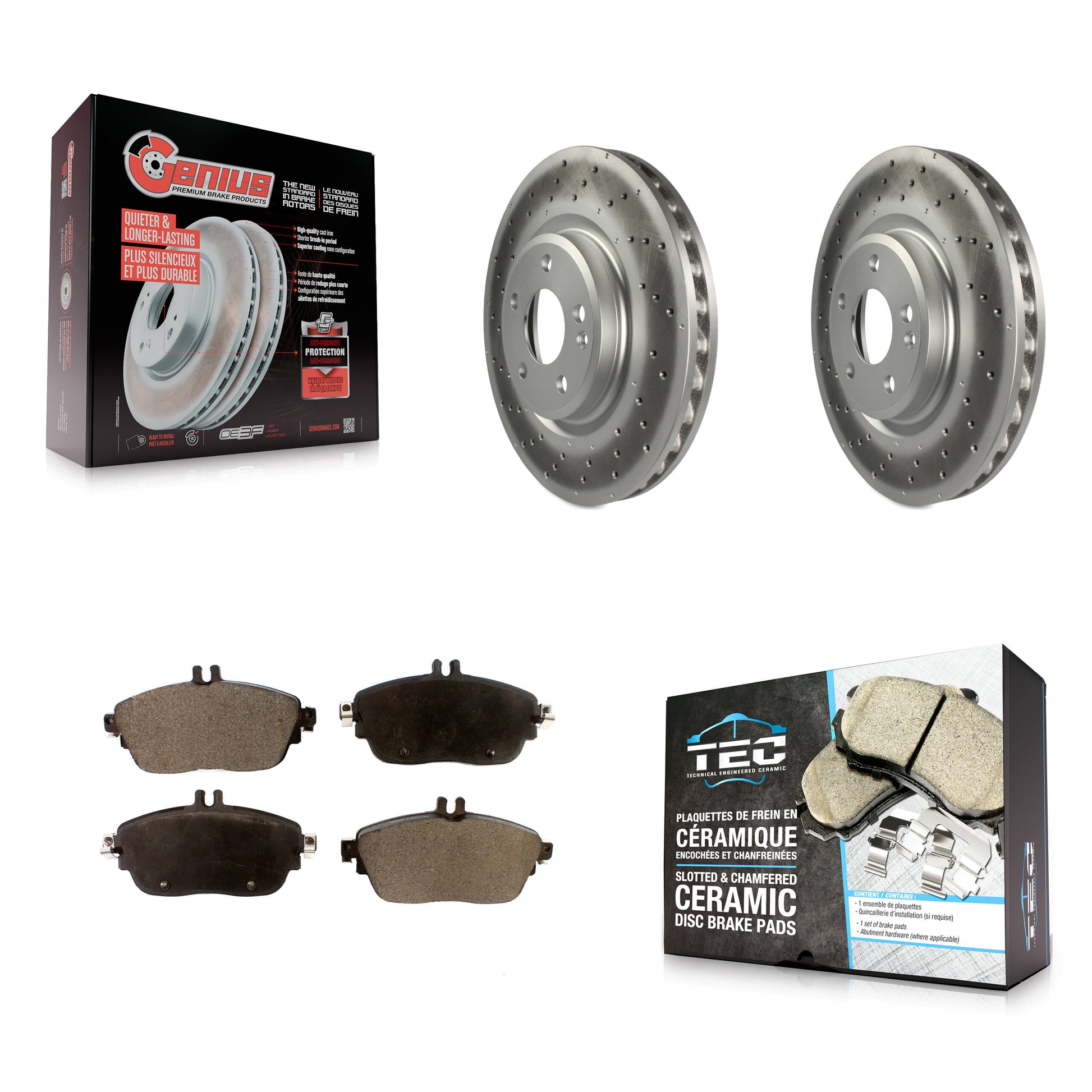 Transit Auto KGT-100542 Disc Brake Kit for 2013-2020 Mercedes-Benz GLA250, Mercedes-Benz CLA250, Mercedes-Benz B250 - Front