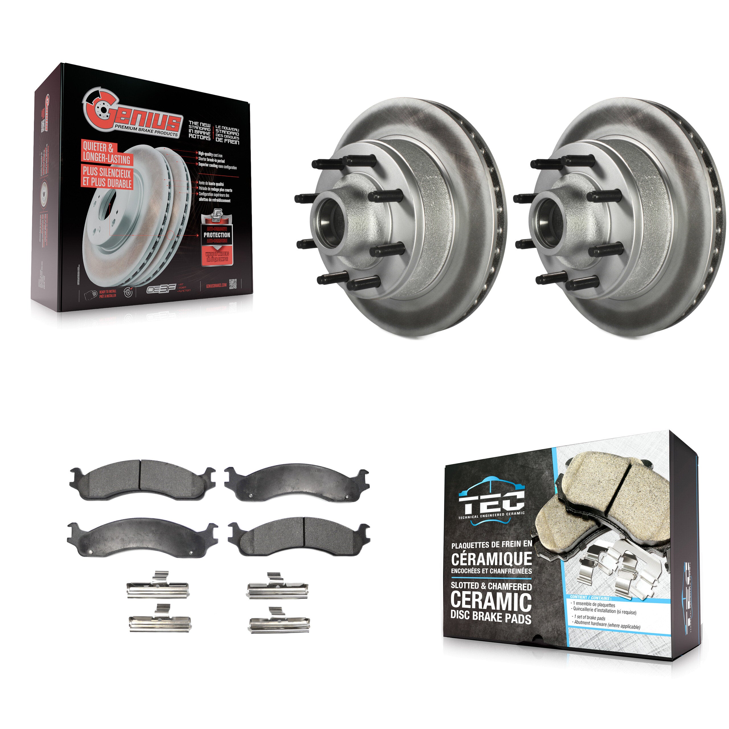 Transit Auto KGT-100570 Disc Brake Kit for 1995-2007 Ford E-150, Ford E-350 Econoline and More - Front