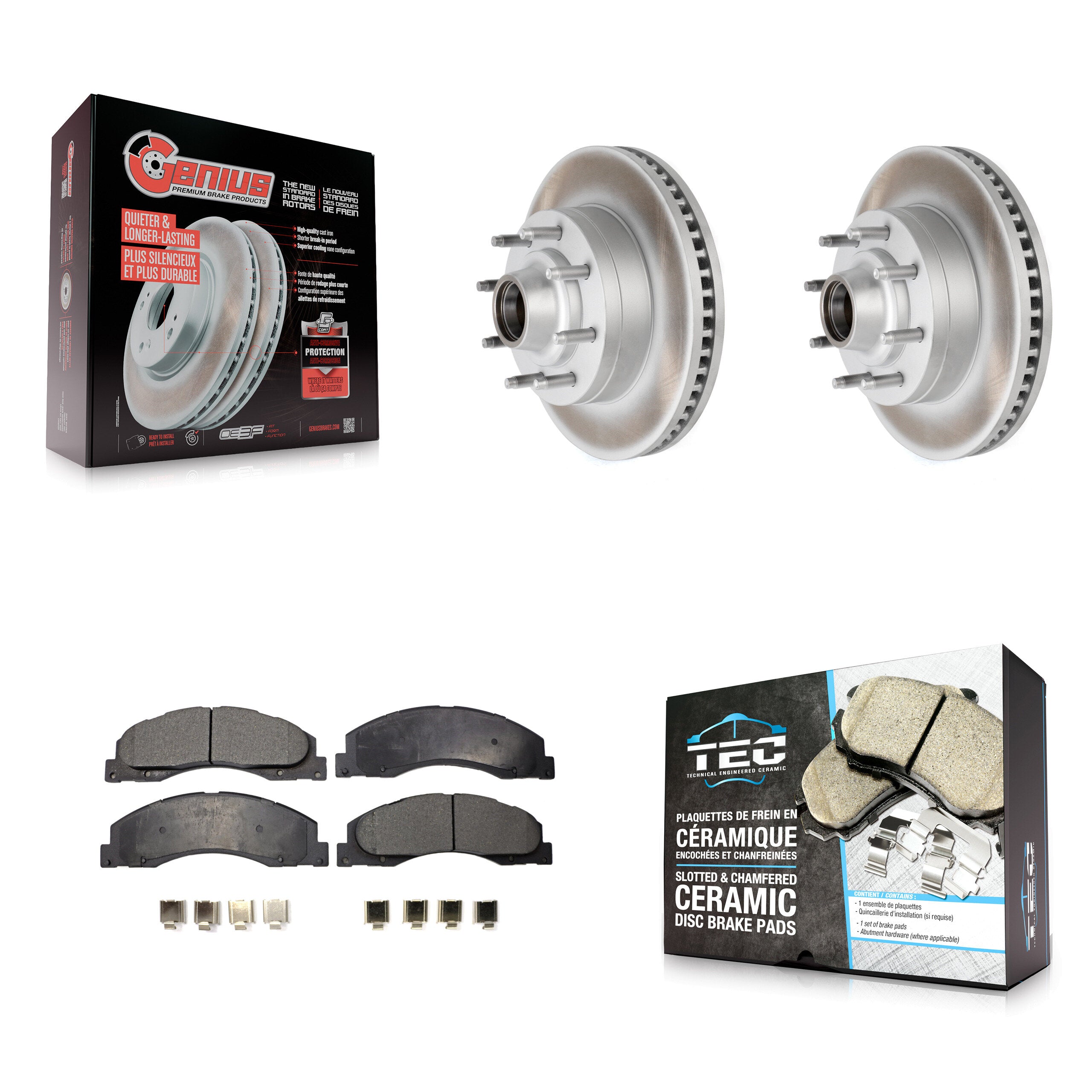 Transit Auto KGT-100581 Disc Brake Kit for 2008-2023 Ford E-350 Super Duty, Ford E-150 and More - Front