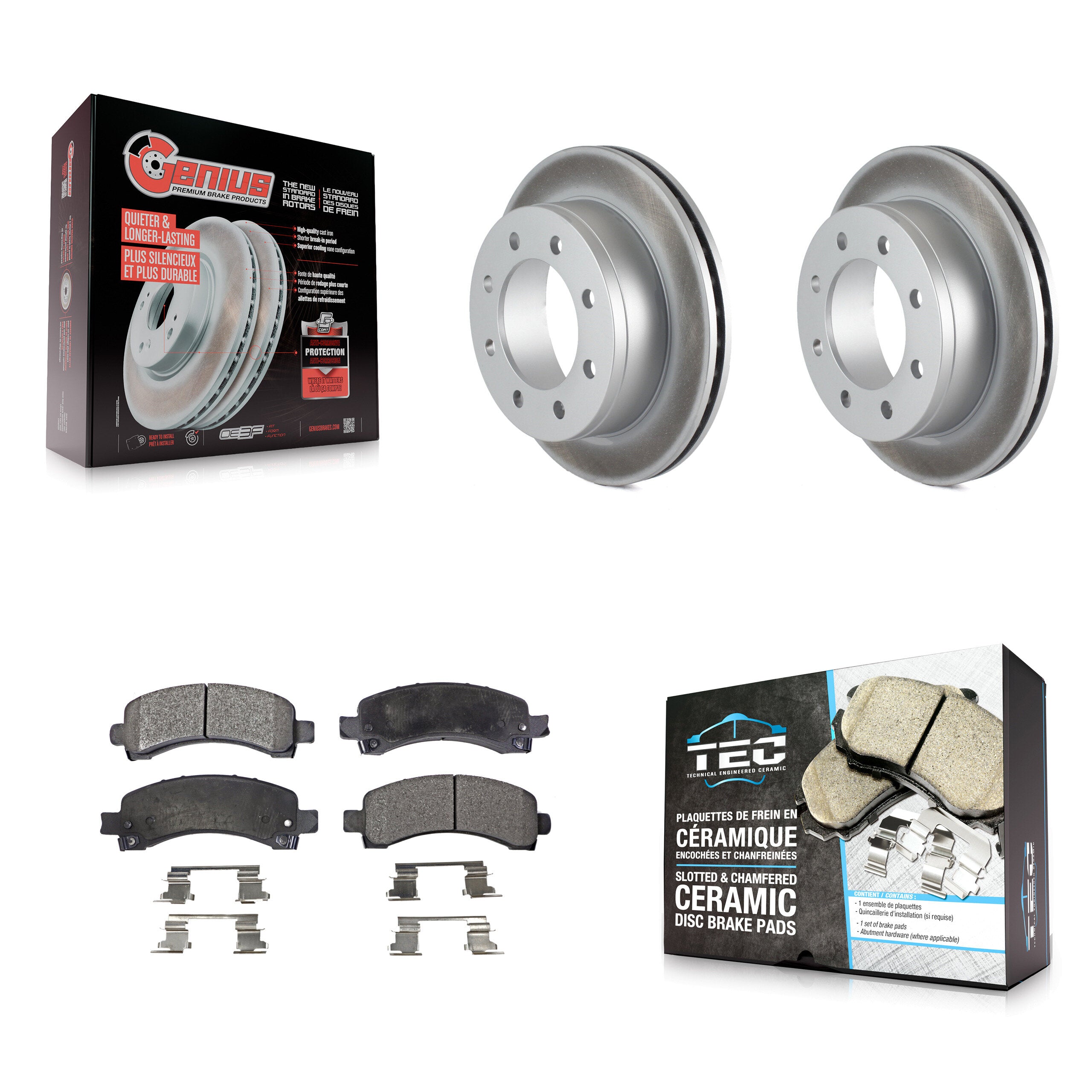 Transit Auto KGT-101284 Disc Brake Kit for 2003-2018 Chevrolet Express 2500, GMC Savana 2500 and More - Rear