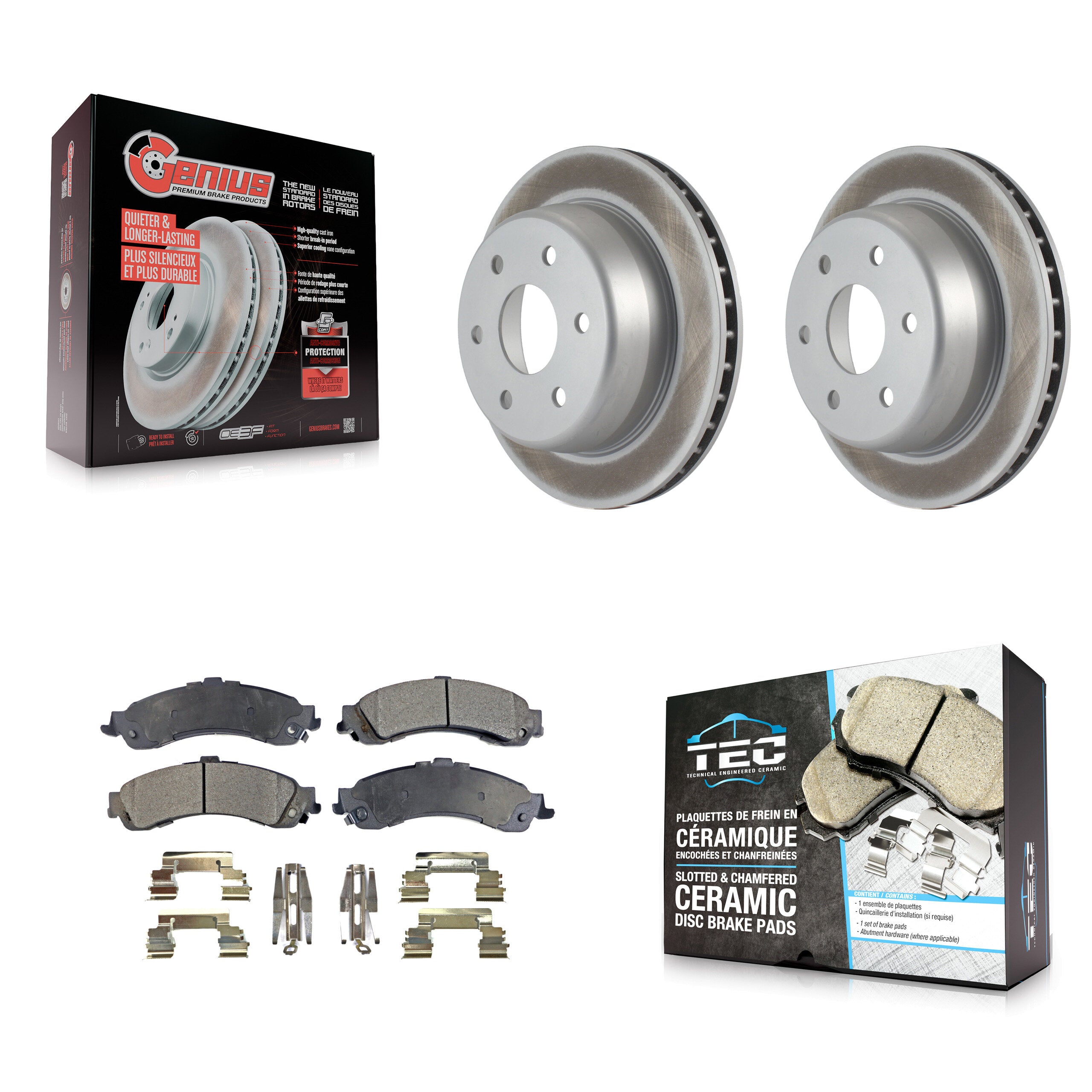 Transit Auto KGT-101289 Disc Brake Kit for 2000-2006 Cadillac Escalade, Cadillac Escalade ESV and More - Rear