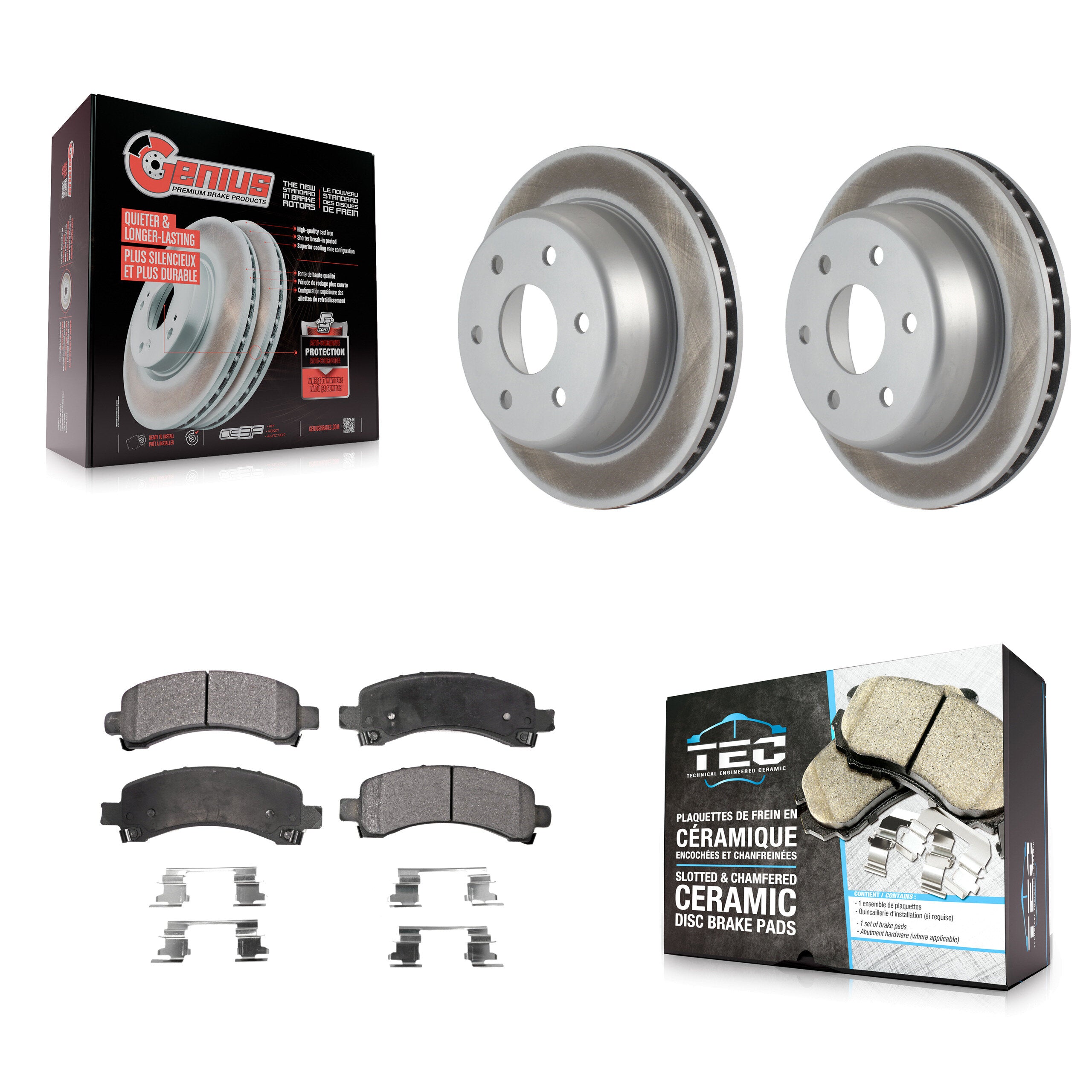 Transit Auto KGT-101290 Disc Brake Kit for 2002-2014 Cadillac Escalade, Chevrolet Avalanche 1500 and More - Rear