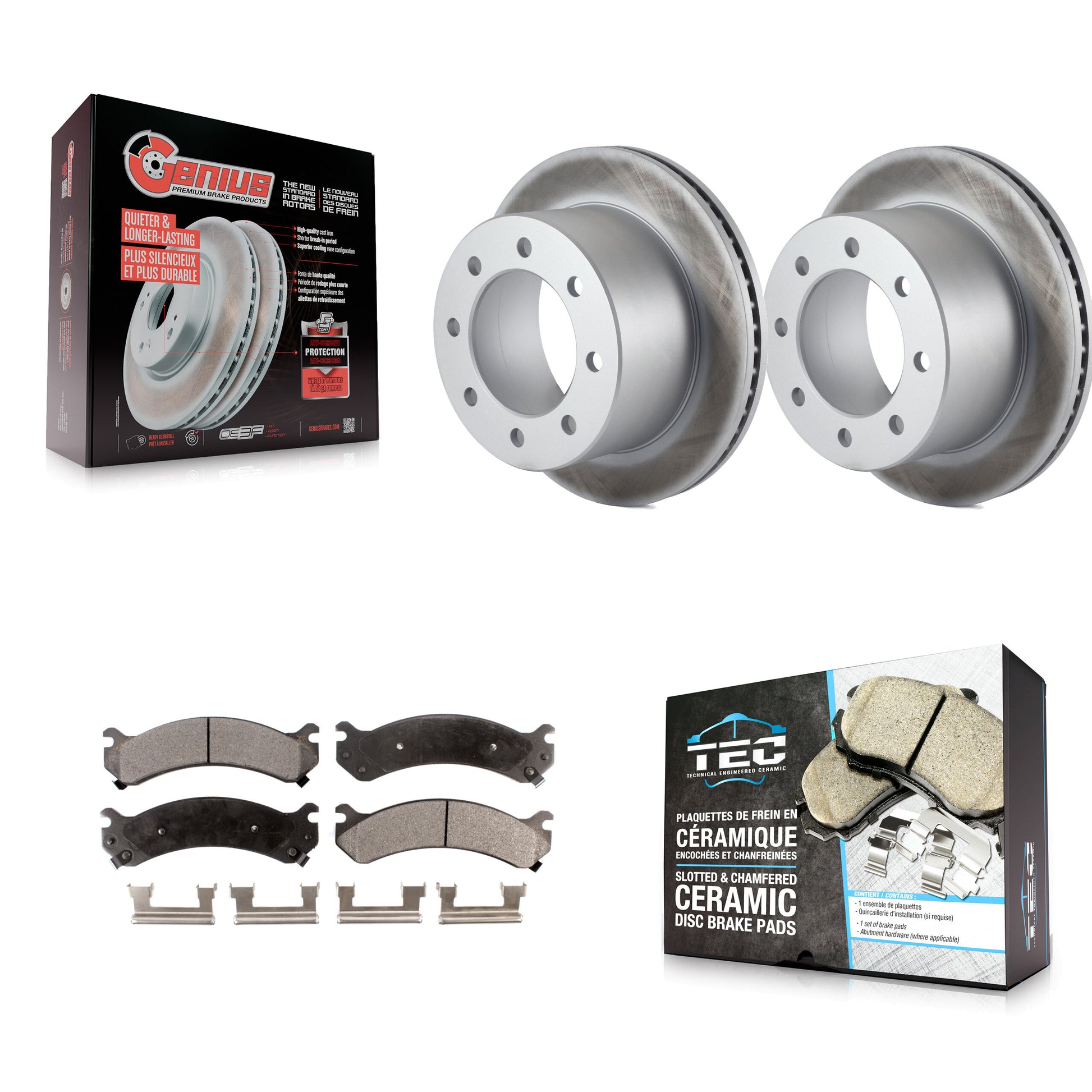 Transit Auto KGT-101291 Disc Brake Kit for 2001-2010 Chevrolet Silverado 3500 Classic, Chevrolet Silverado 3500 HD and More - Rear