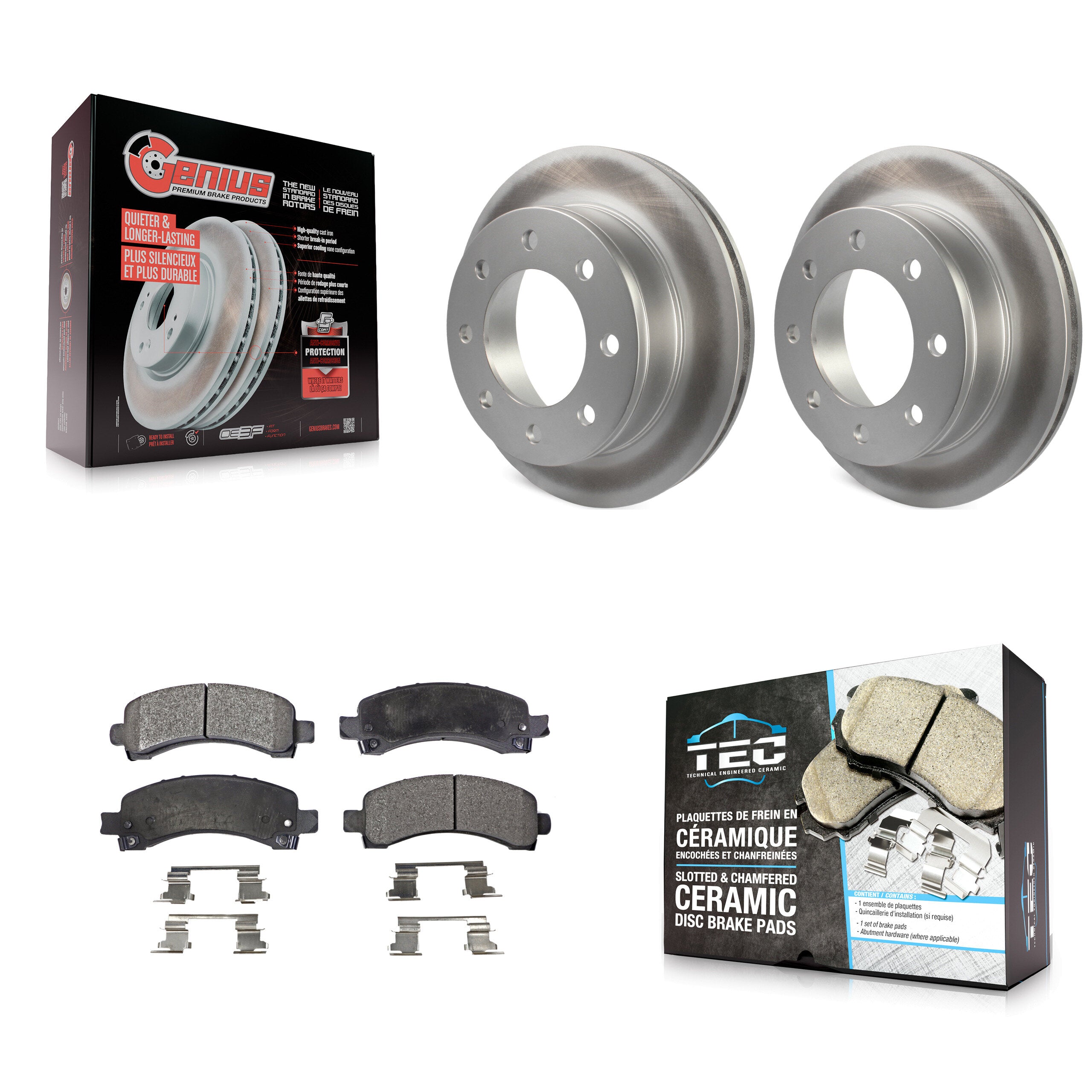 Transit Auto KGT-101305 Disc Brake Kit for 2005-2020 GMC Savana 2500, Chevrolet Express 2500 and More - Rear