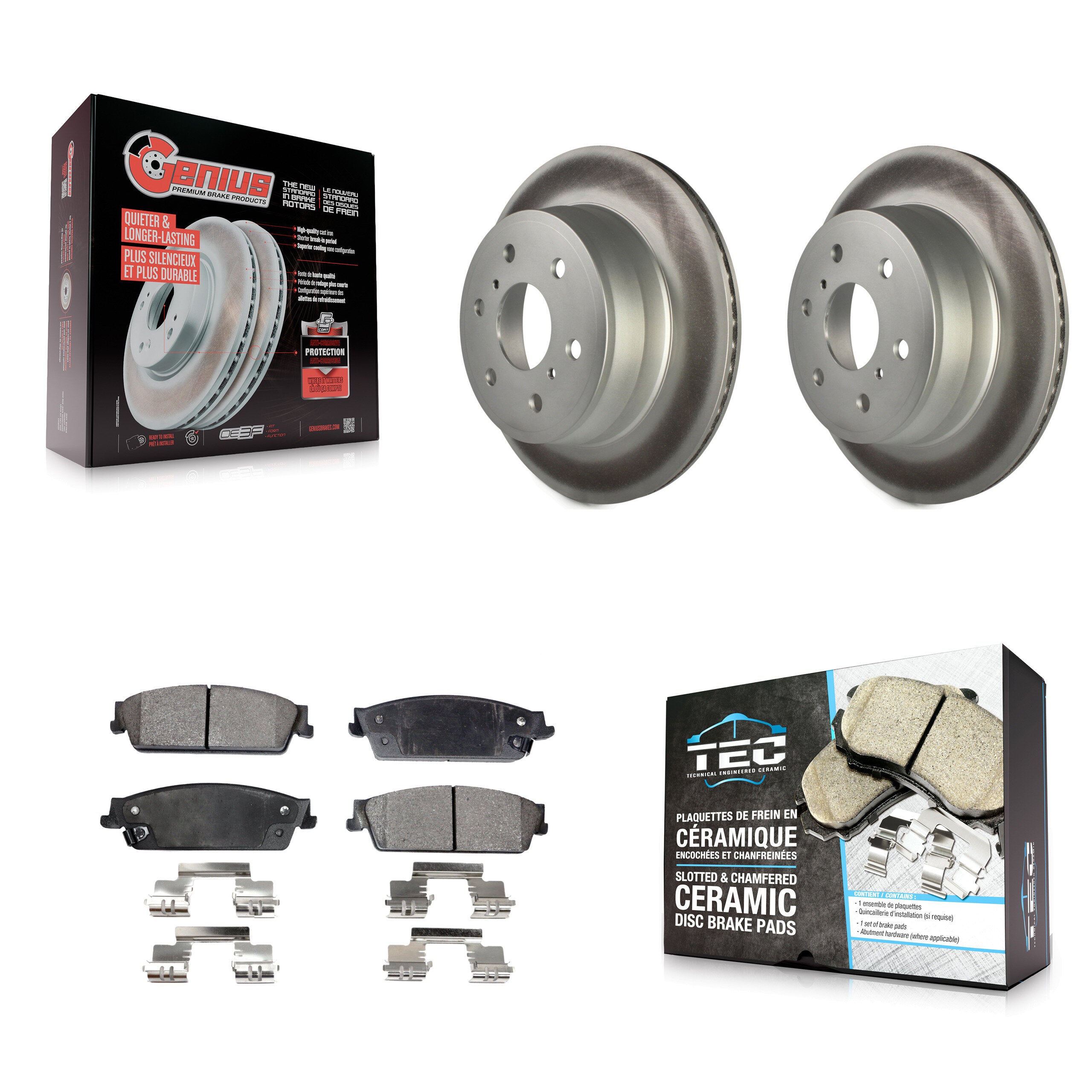 Transit Auto KGT-101310 Disc Brake Kit for 2007-2014 Chevrolet Silverado 1500, Cadillac Escalade and More - Rear