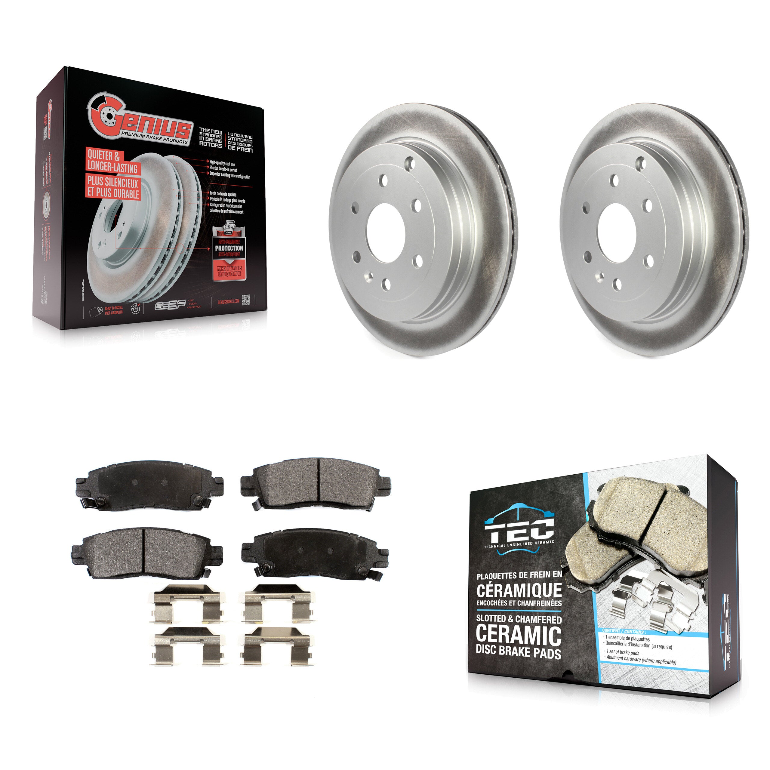 Transit Auto KGT-101313 Disc Brake Kit for 2007-2017 GMC Acadia Limited, Chevrolet Traverse and More - Rear