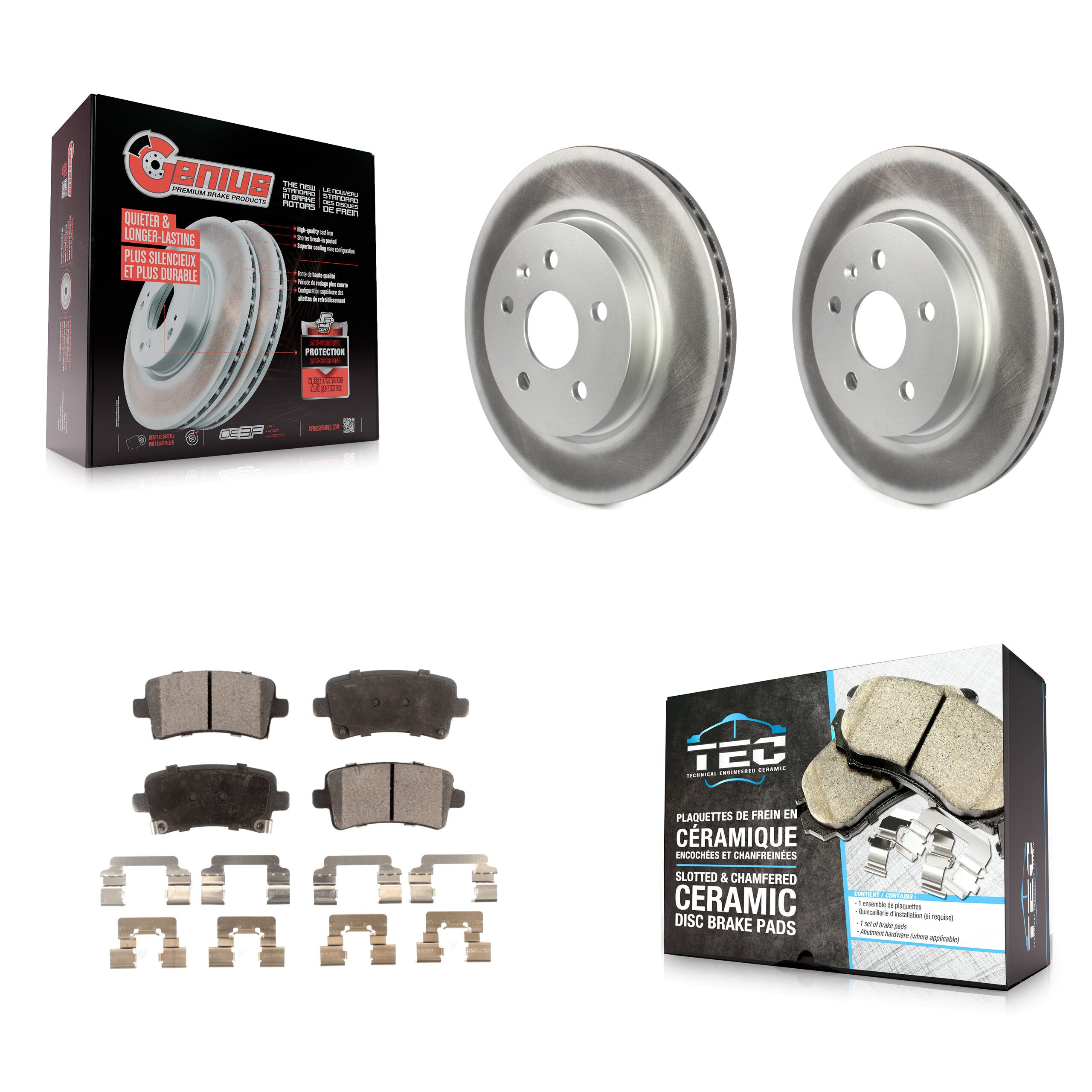 Transit Auto KGT-101325 Disc Brake Kit for 2010-2020 Cadillac XTS, Chevrolet Malibu Limited and More - Rear