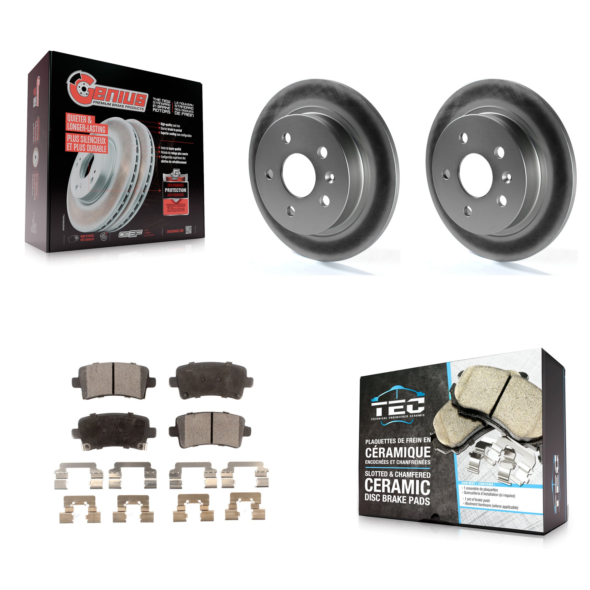 Transit Auto KGT-101327 Disc Brake Kit for 2011-2017 Chevrolet Malibu Limited, Chevrolet Malibu and More - Rear