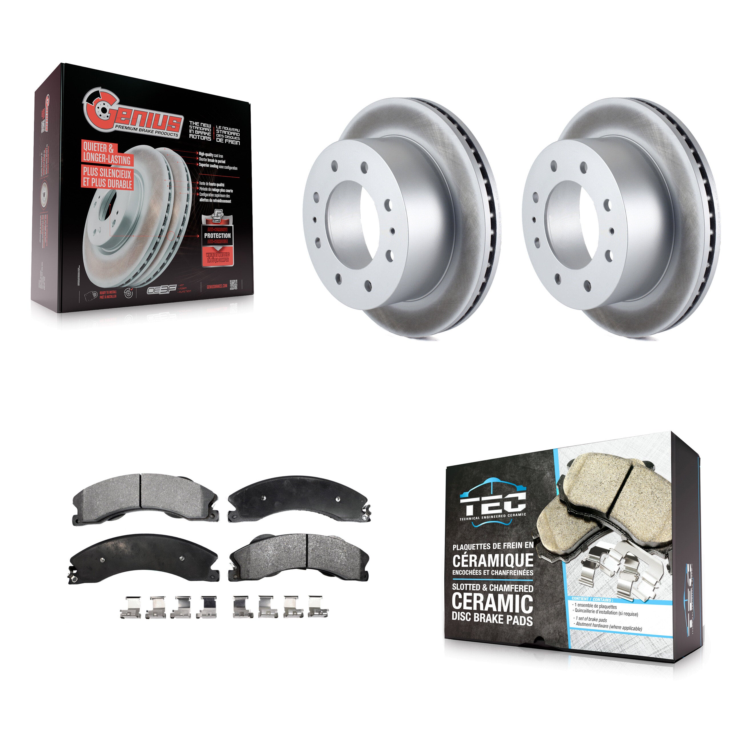 Transit Auto KGT-101329 Disc Brake Kit for 2011-2019 Chevrolet Suburban 3500 HD, Chevrolet Silverado 2500 HD and More - Rear