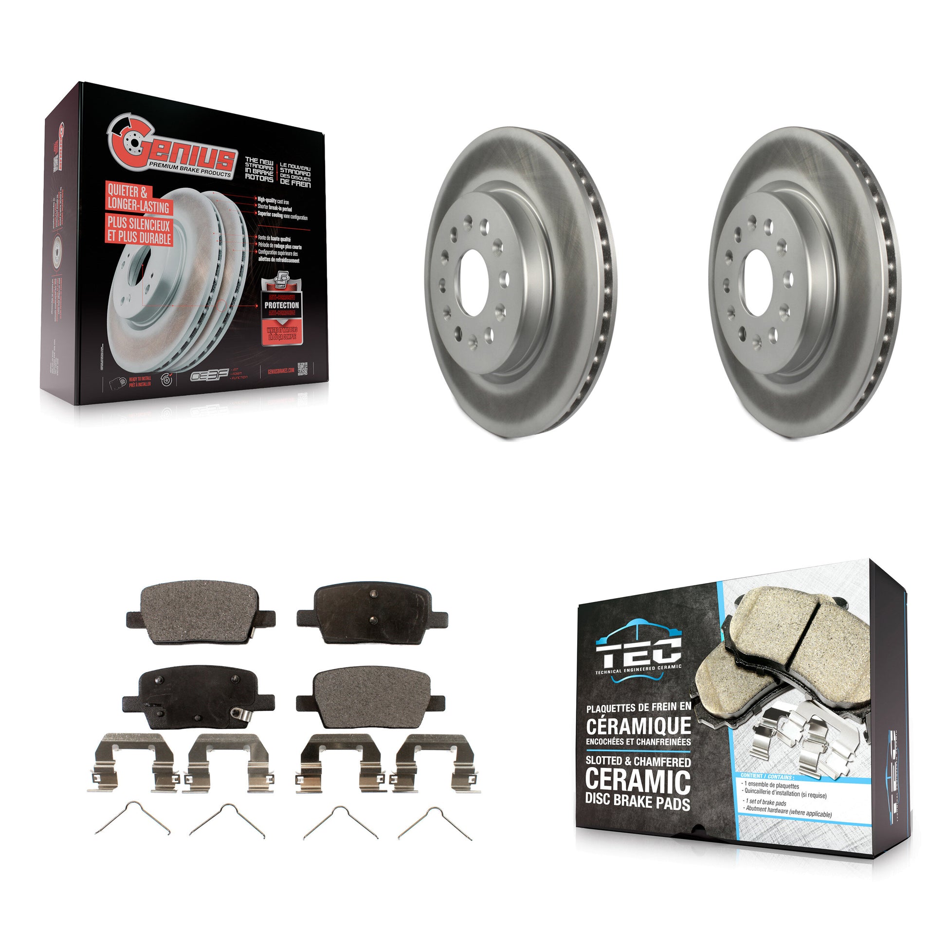 Transit Auto KGT-101335 Disc Brake Kit for 2017-2020 Cadillac XT6, Chevrolet Traverse and More - Rear