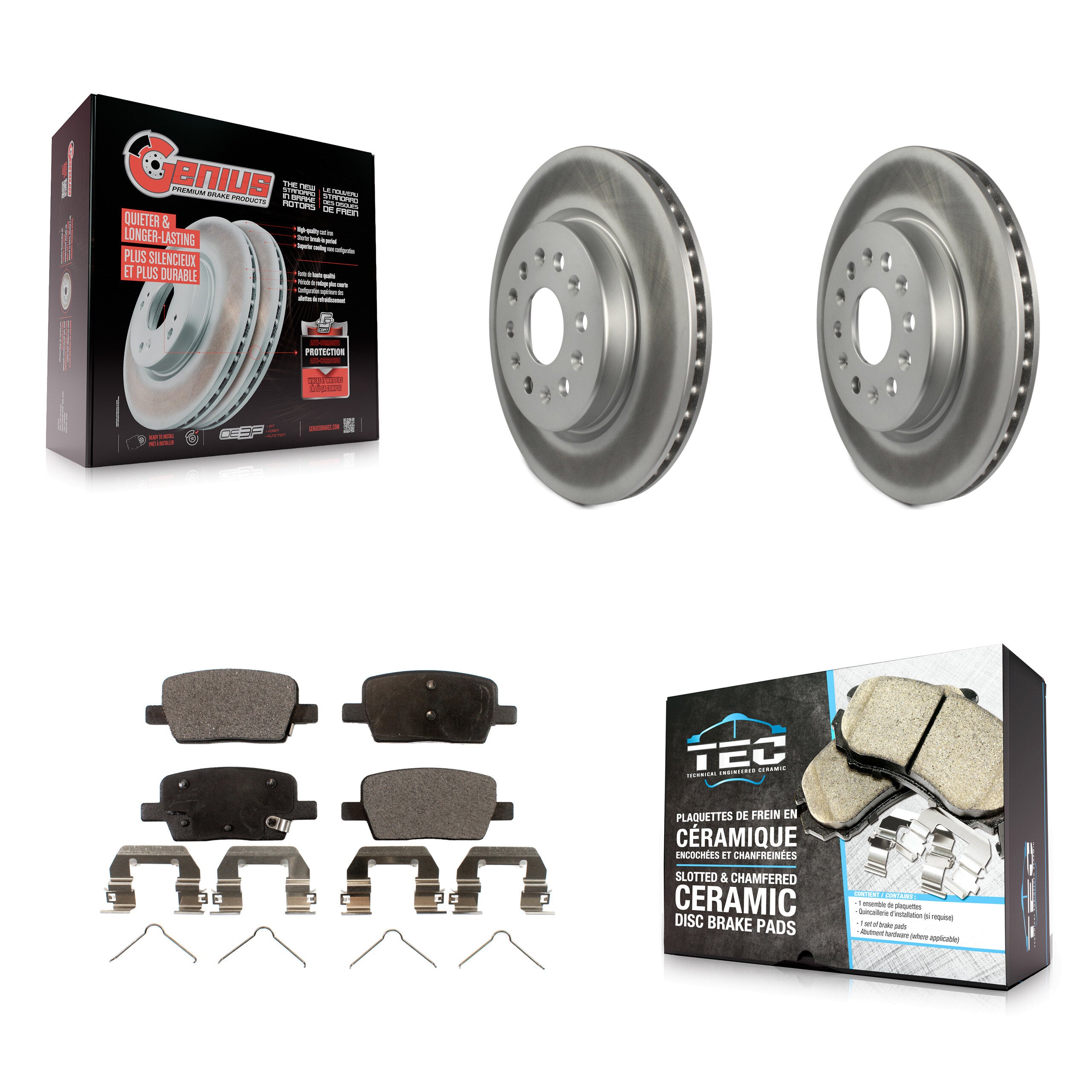 Transit Auto KGT-101335 Disc Brake Kit for 2017-2020 Cadillac XT6, Chevrolet Traverse and More - Rear