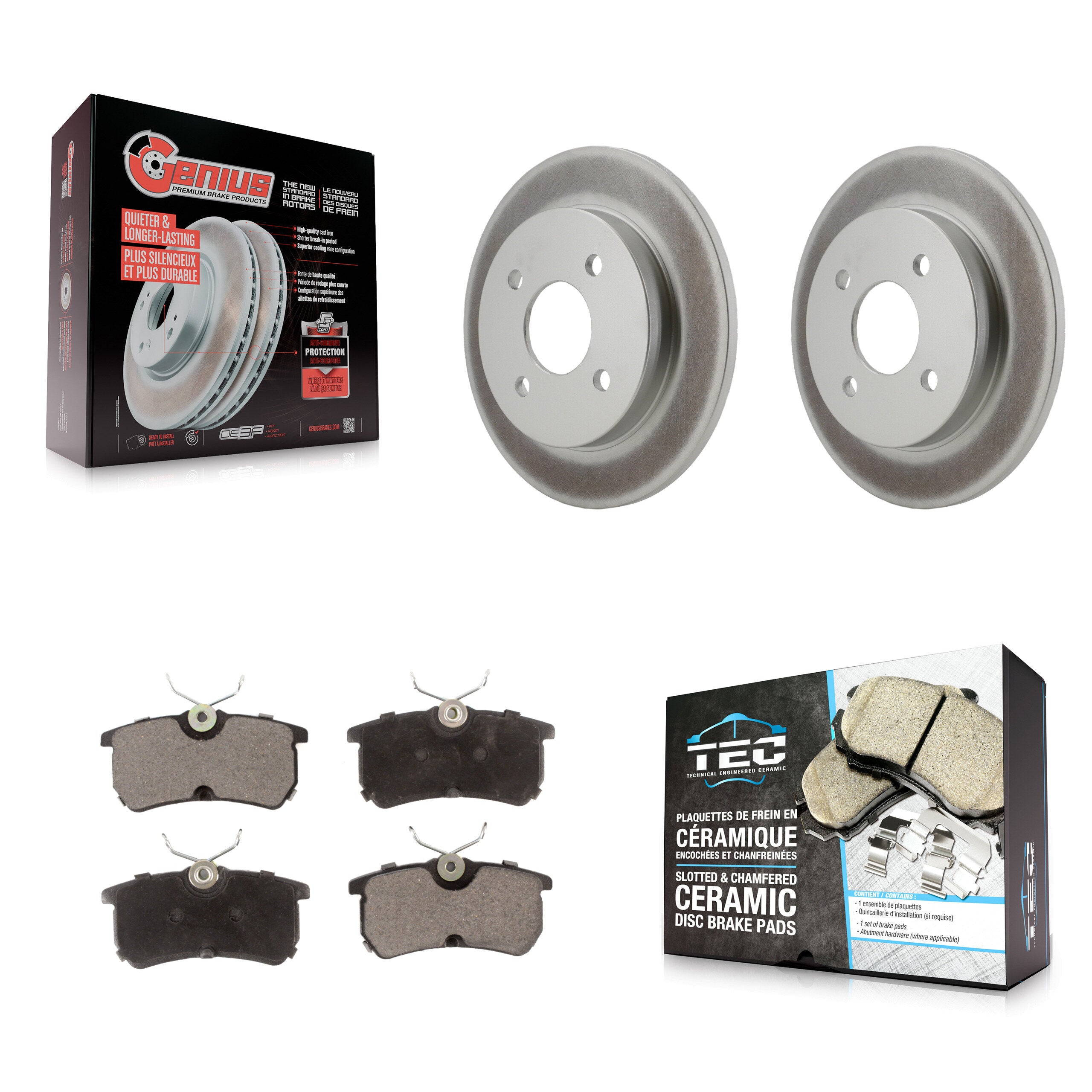 Transit Auto KGT-101347 Disc Brake Kit for 2000-2019 Ford Fiesta, Ford Focus - Rear