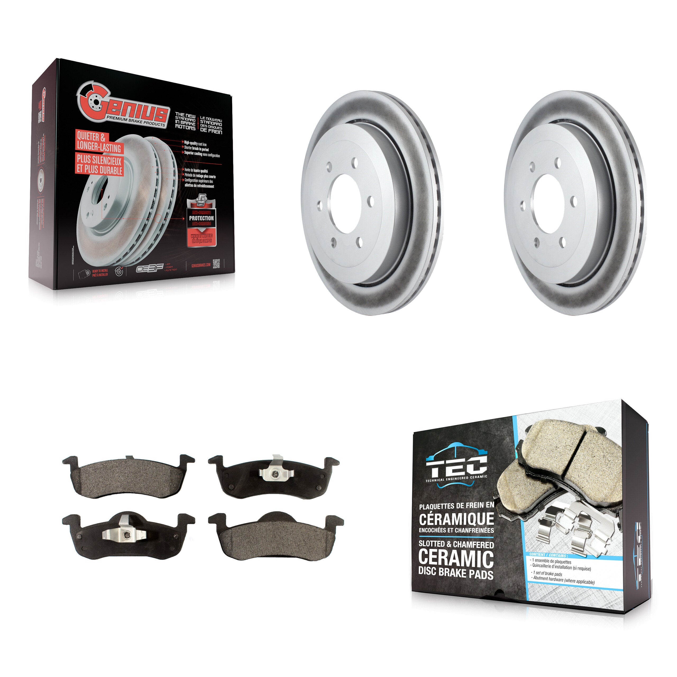 Transit Auto KGT-101367 Disc Brake Kit for 2007-2017 Ford Expedition, Lincoln Navigator - Rear