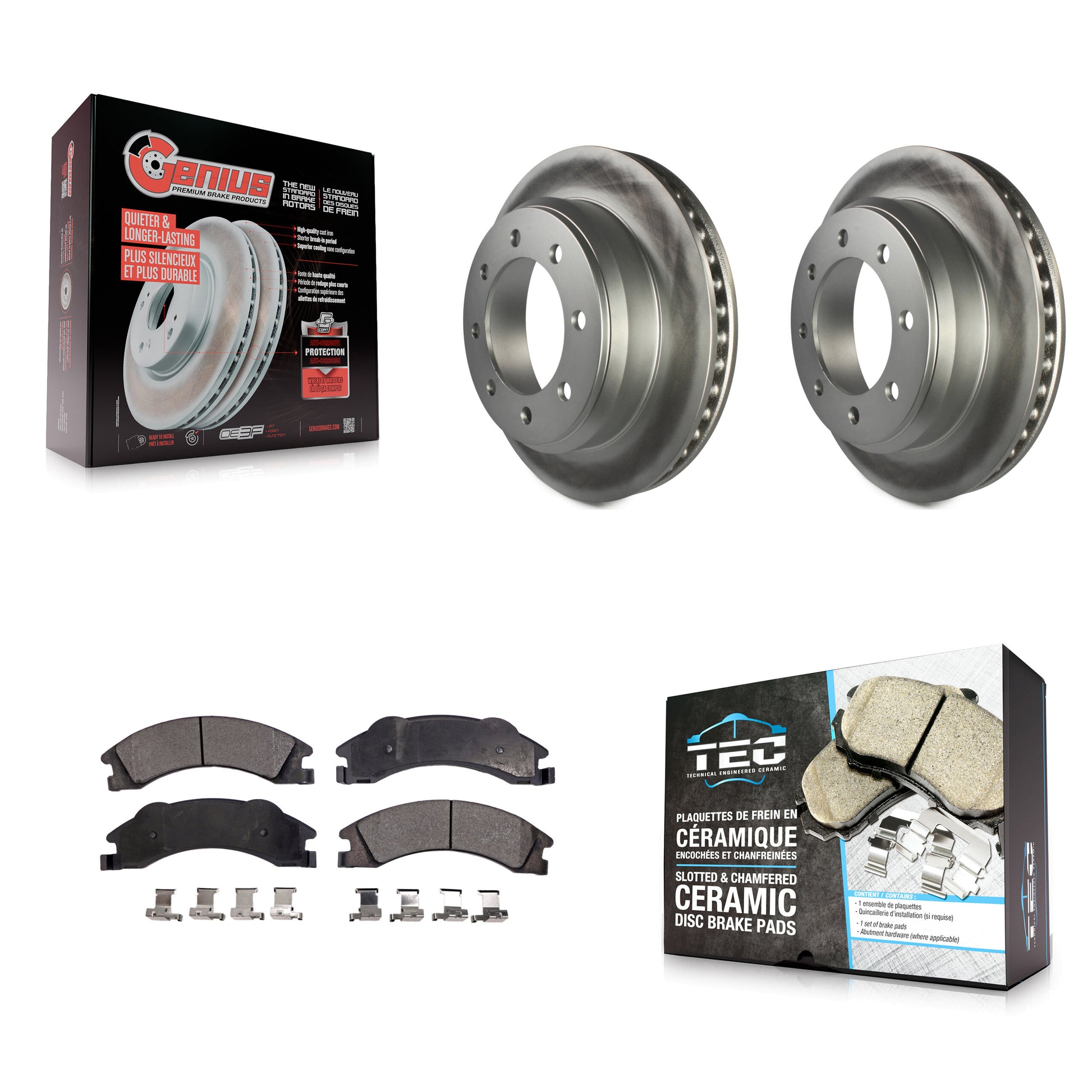 Transit Auto KGT-101369 Disc Brake Kit for 2008-2023 Ford E-350 Super Duty, Ford E-150 and More - Rear