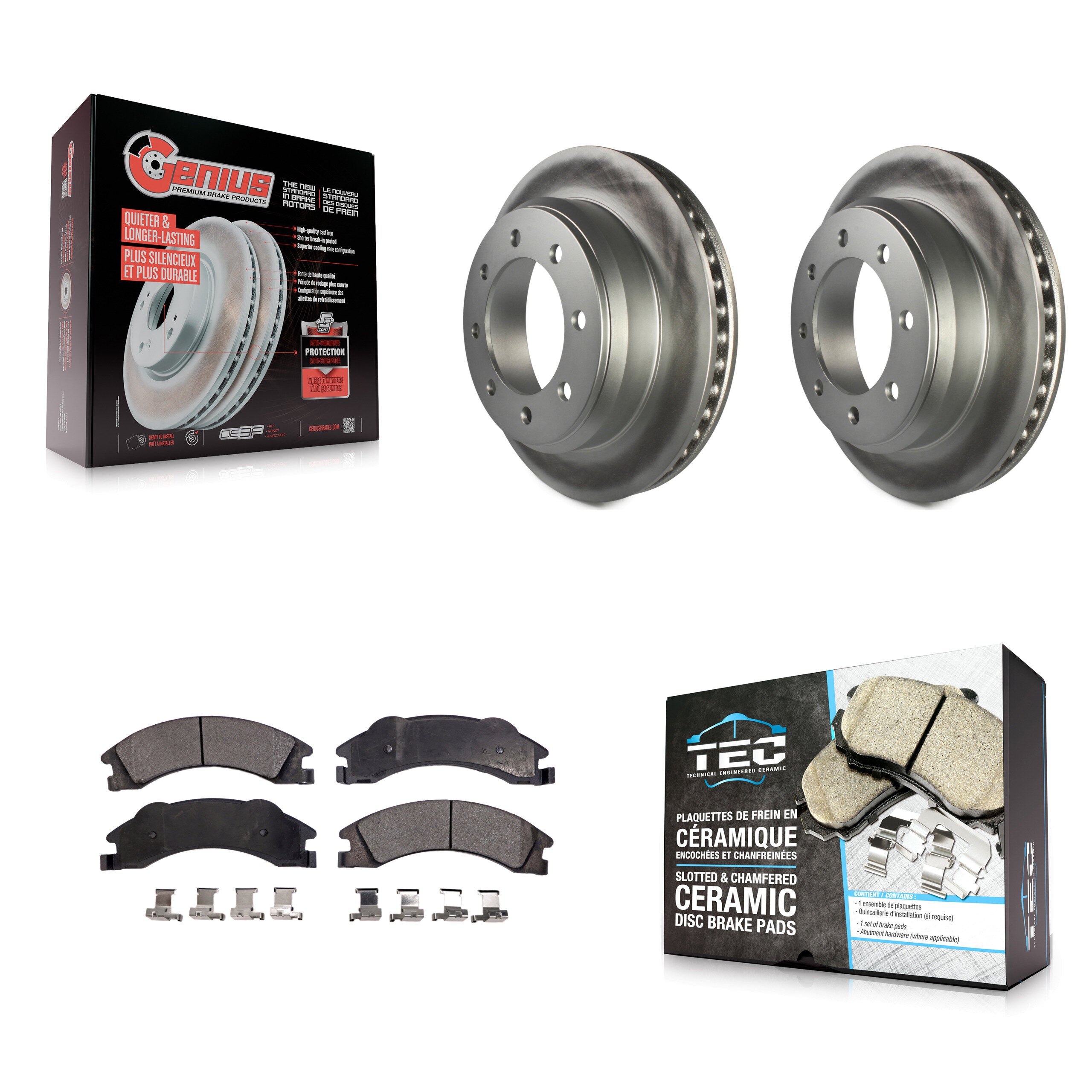 Transit Auto KGT-101369 Disc Brake Kit for 2008-2023 Ford E-350 Super Duty, Ford E-150 and More - Rear