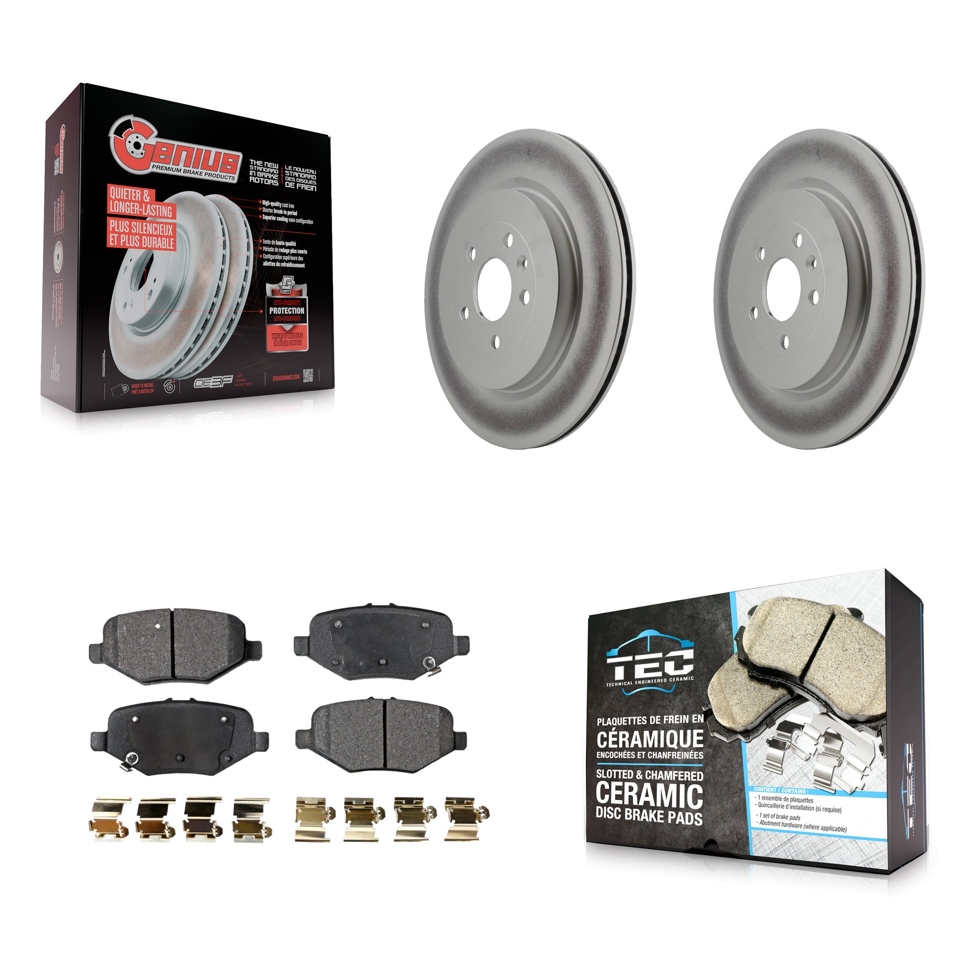 Transit Auto KGT-101378 Disc Brake Kit for 2012-2019 Ford Taurus, Ford Explorer and More - Rear