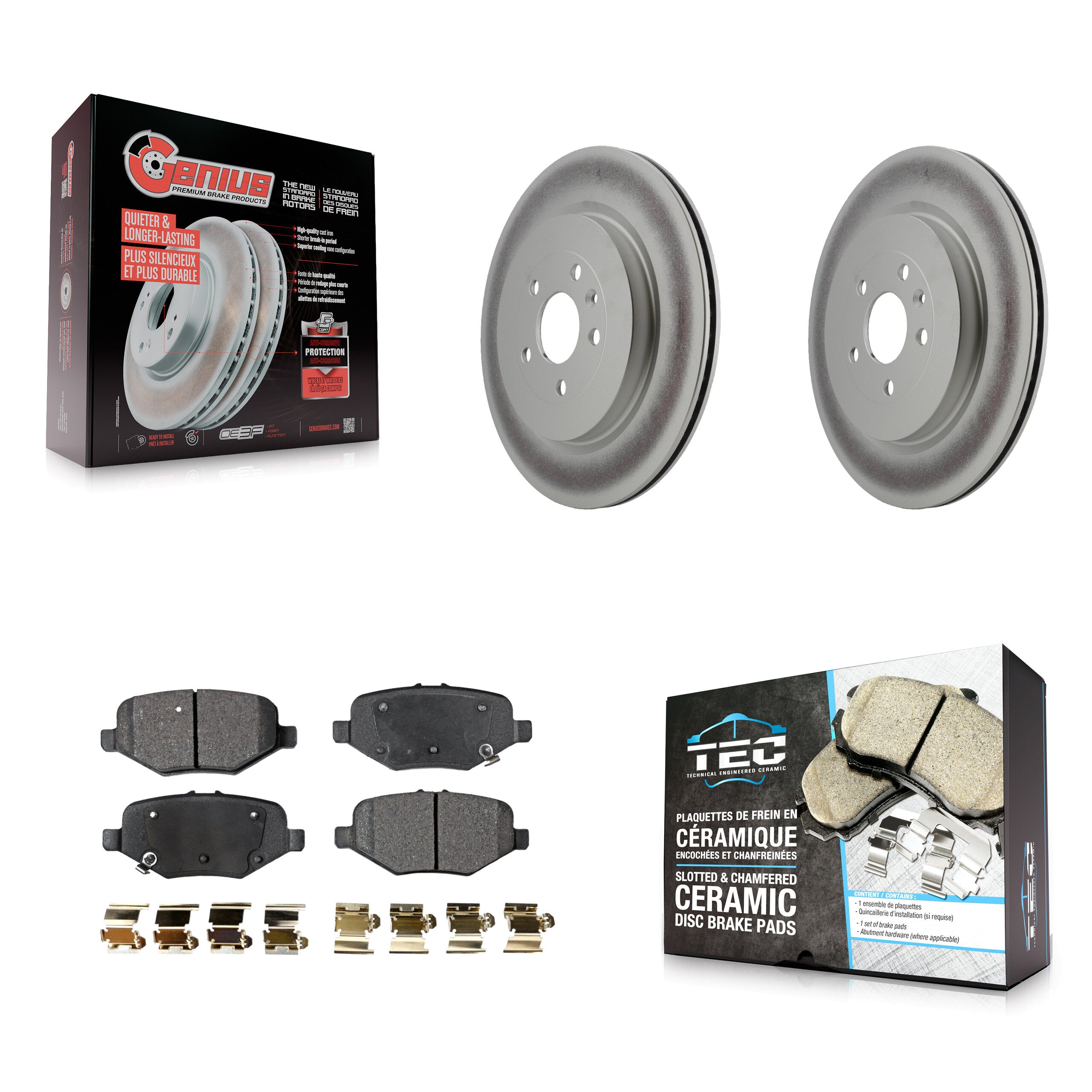 Transit Auto KGT-101378 Disc Brake Kit for 2012-2019 Ford Taurus, Ford Explorer and More - Rear