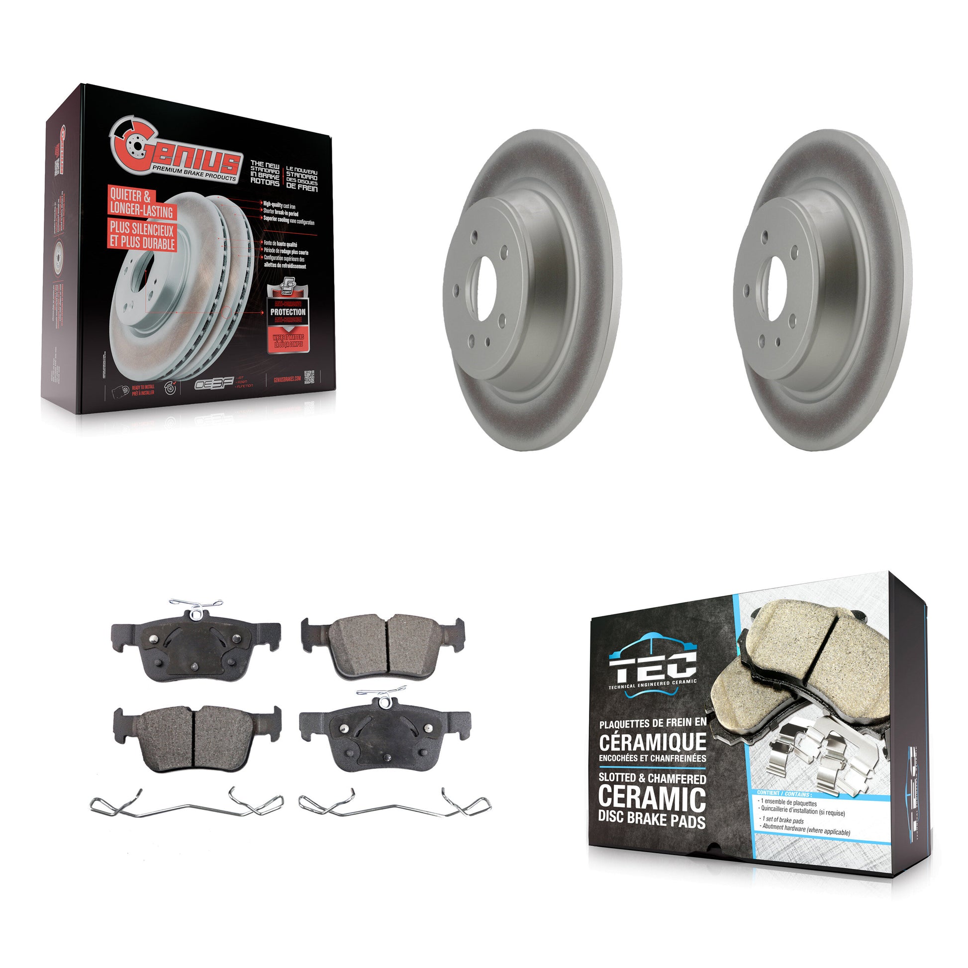Transit Auto KGT-101381 Disc Brake Kit for 2013-2020 Ford Fusion, Ford Escape and More - Rear