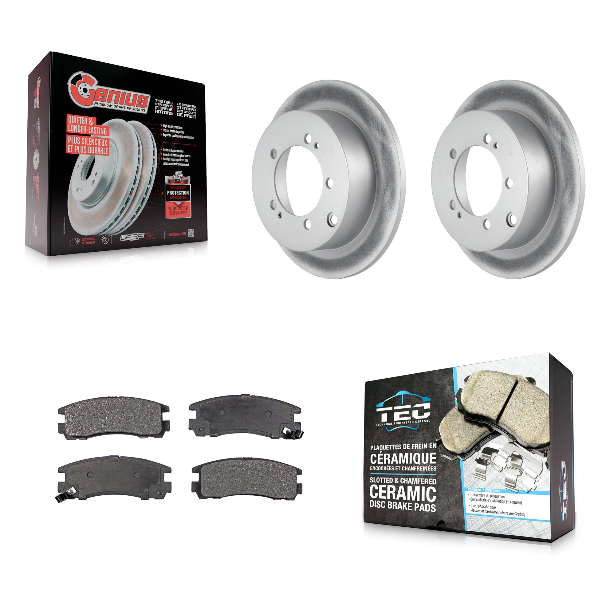 Transit Auto KGT-101389 Disc Brake Kit for 1995-2005 Mitsubishi Eclipse, Dodge Stratus and More - Rear