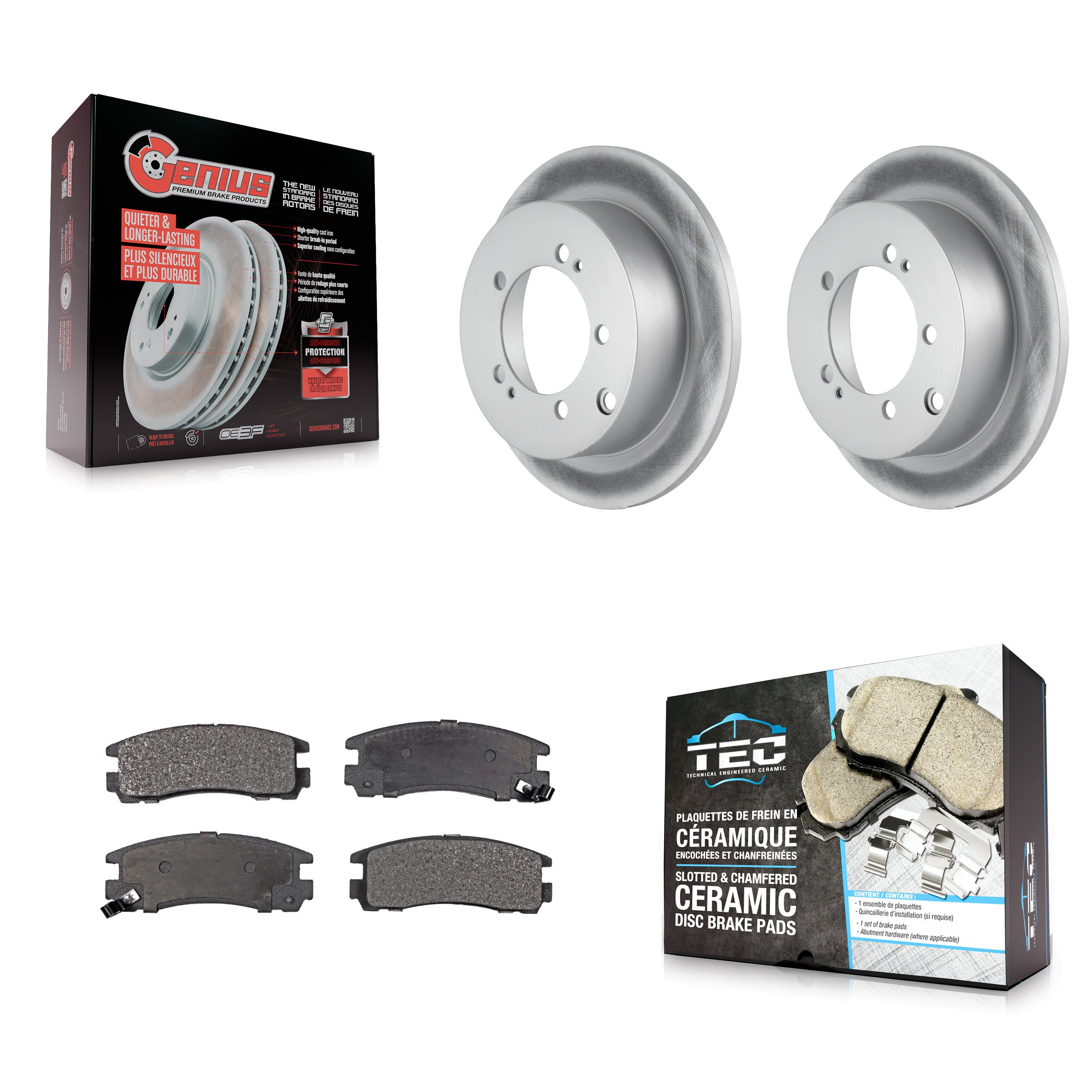 Transit Auto KGT-101389 Disc Brake Kit for 1995-2005 Mitsubishi Eclipse, Dodge Stratus and More - Rear