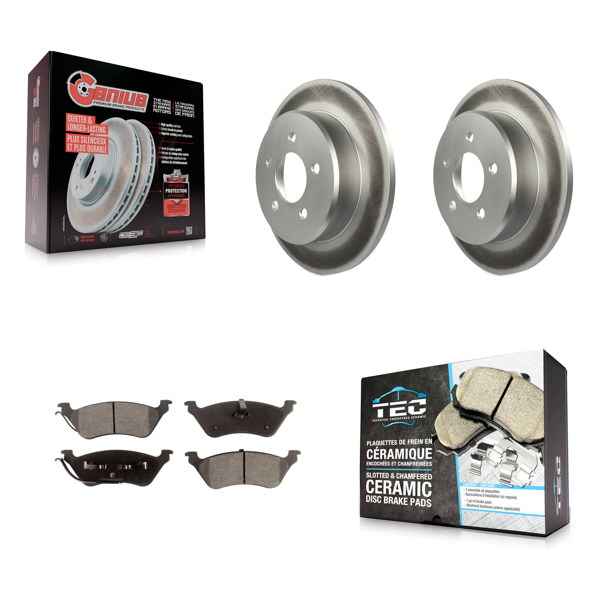 Transit Auto KGT-101391 Disc Brake Kit for 2001-2007 Chrysler Voyager, Chrysler Grand Voyager and More - Rear