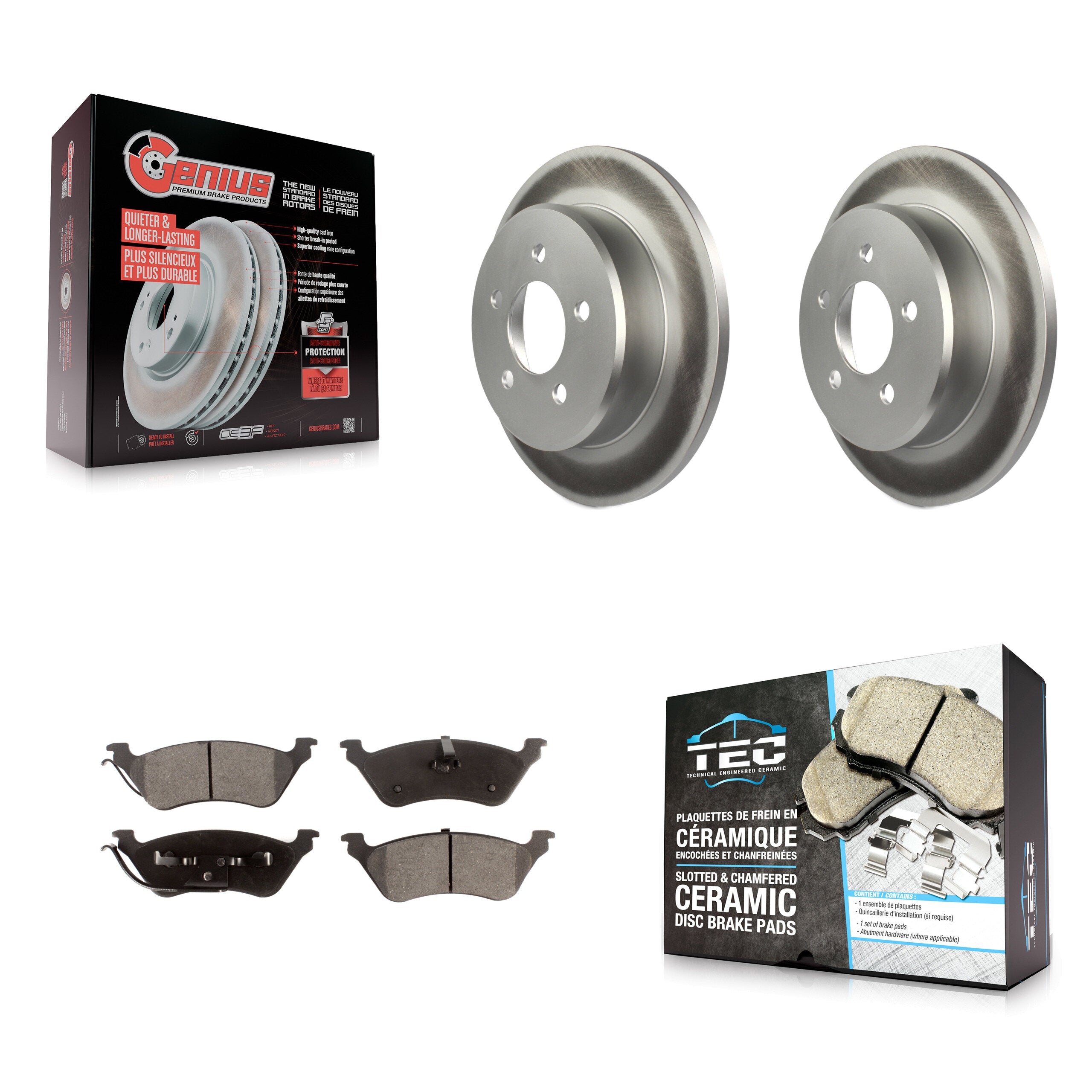 Transit Auto KGT-101391 Disc Brake Kit for 2001-2007 Chrysler Voyager, Chrysler Grand Voyager and More - Rear