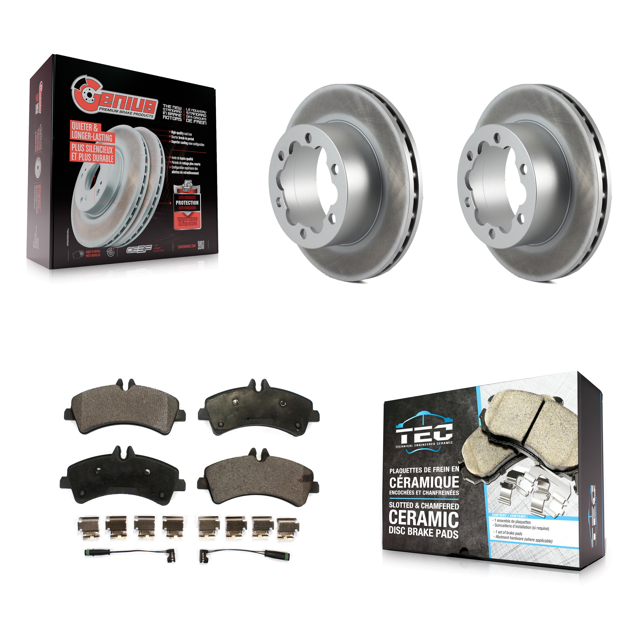 Transit Auto KGT-101411 Disc Brake Kit for 2007-2018 Freightliner Sprinter 3500, Mercedes-Benz Sprinter 3500XD and More - Rear