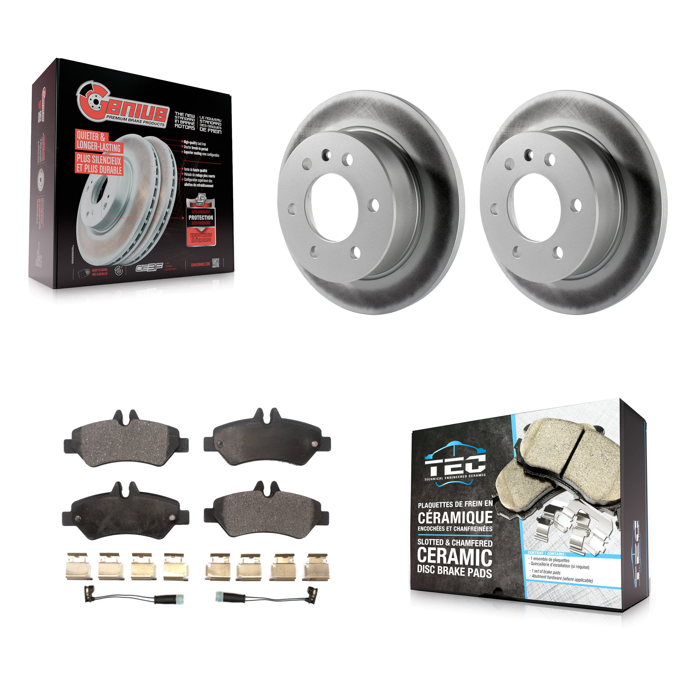 Transit Auto KGT-101412 Disc Brake Kit for 2007-2018 Freightliner Sprinter 3500, Mercedes-Benz Sprinter 2500 and More - Rear