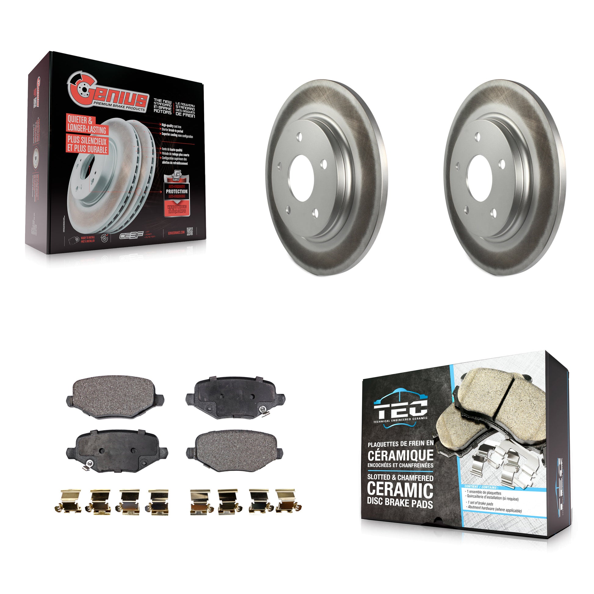 Transit Auto KGT-101416 Disc Brake Kit for 2012-2016 Chrysler Town & Country, Dodge Grand Caravan and More - Rear