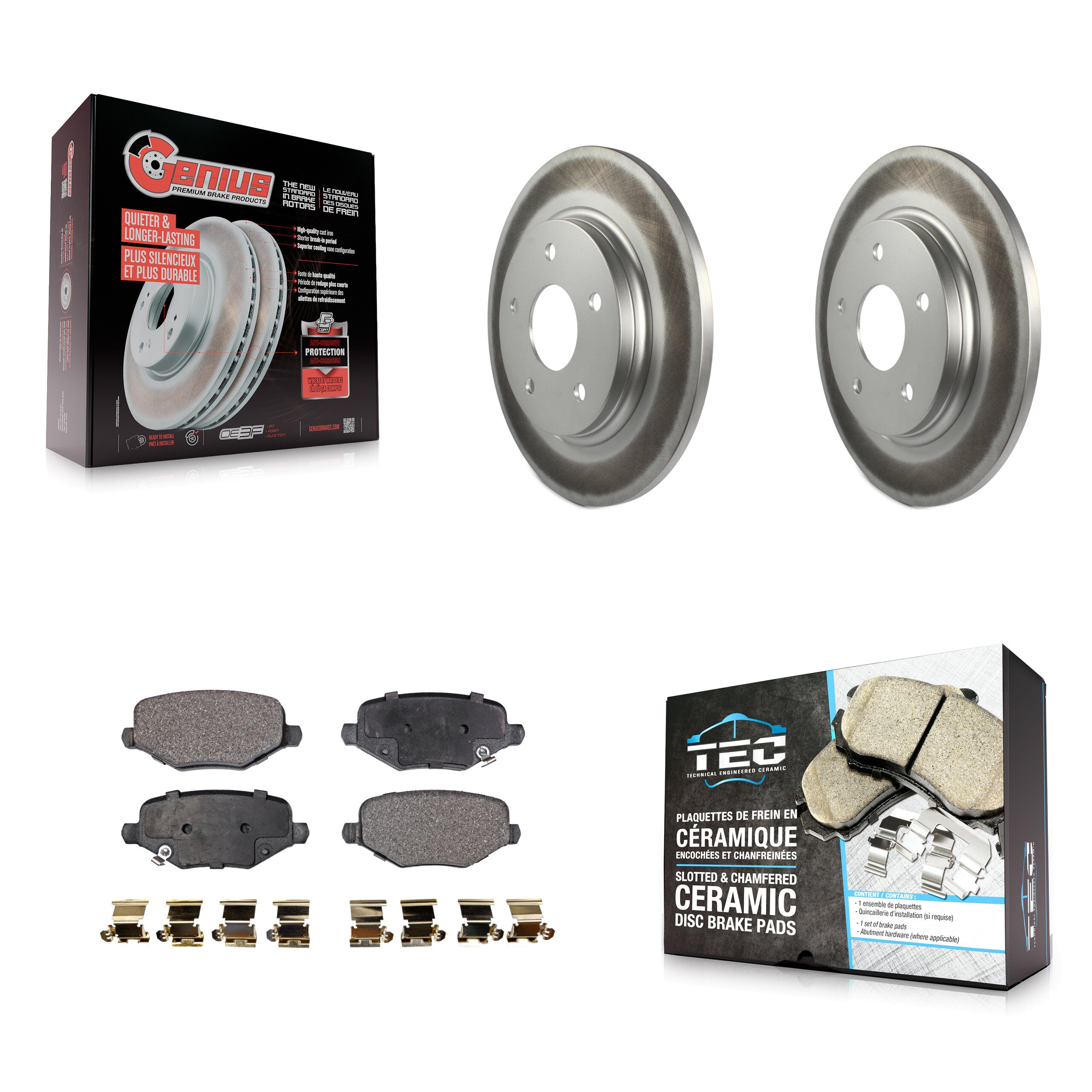 Transit Auto KGT-101416 Disc Brake Kit for 2012-2016 Chrysler Town & Country, Dodge Grand Caravan and More - Rear