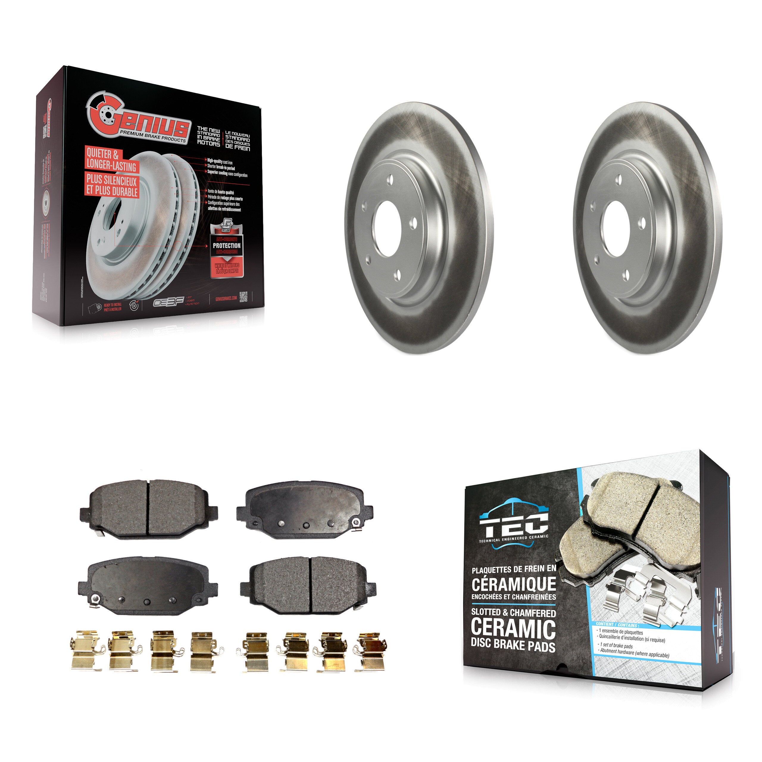 Transit Auto KGT-101422 Disc Brake Kit for 2012-2020 Dodge Grand Caravan, Dodge Journey and More - Rear