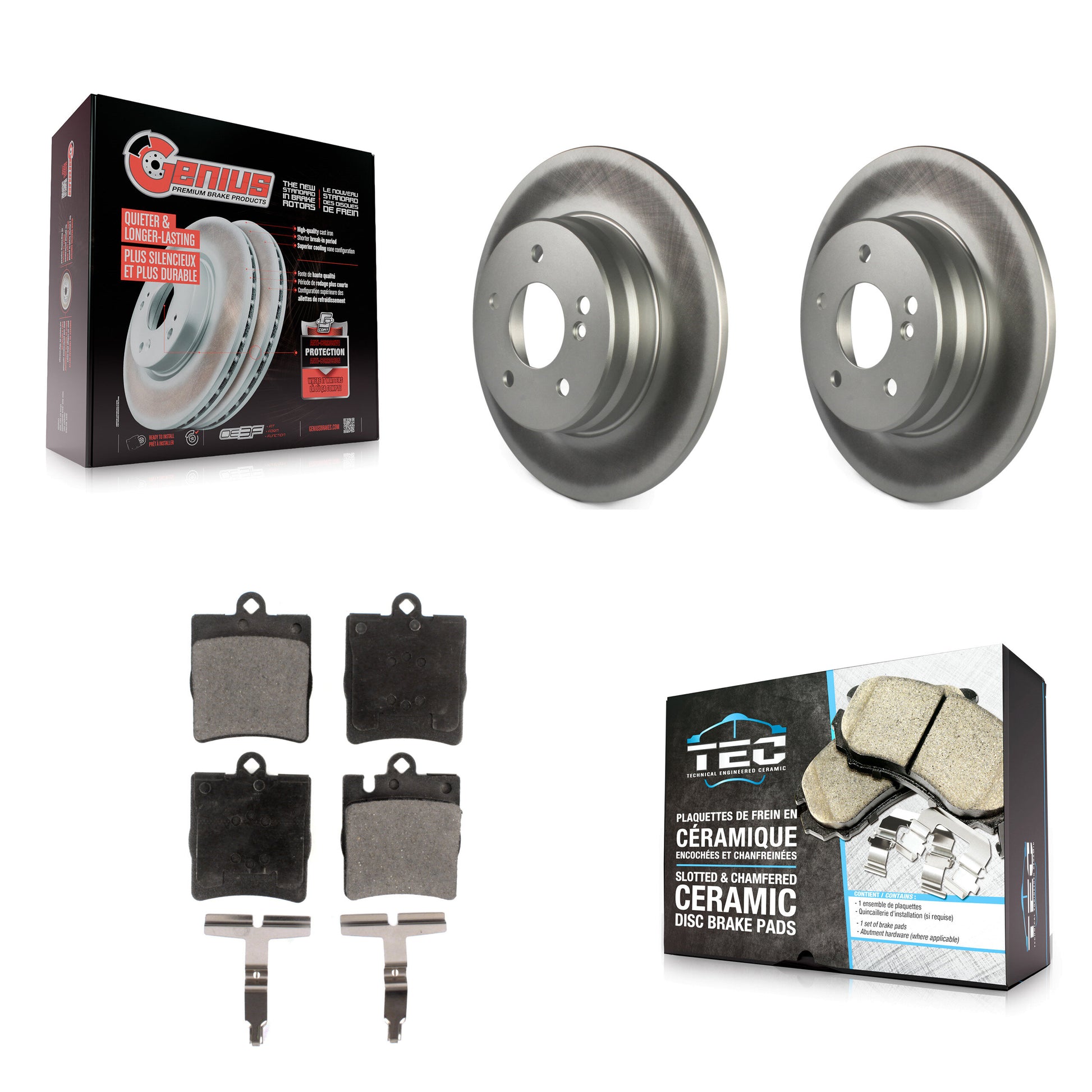 Transit Auto KGT-101448 Disc Brake Kit for 1996-2011 Mercedes-Benz SLK300, Mercedes-Benz C230 and More - Rear
