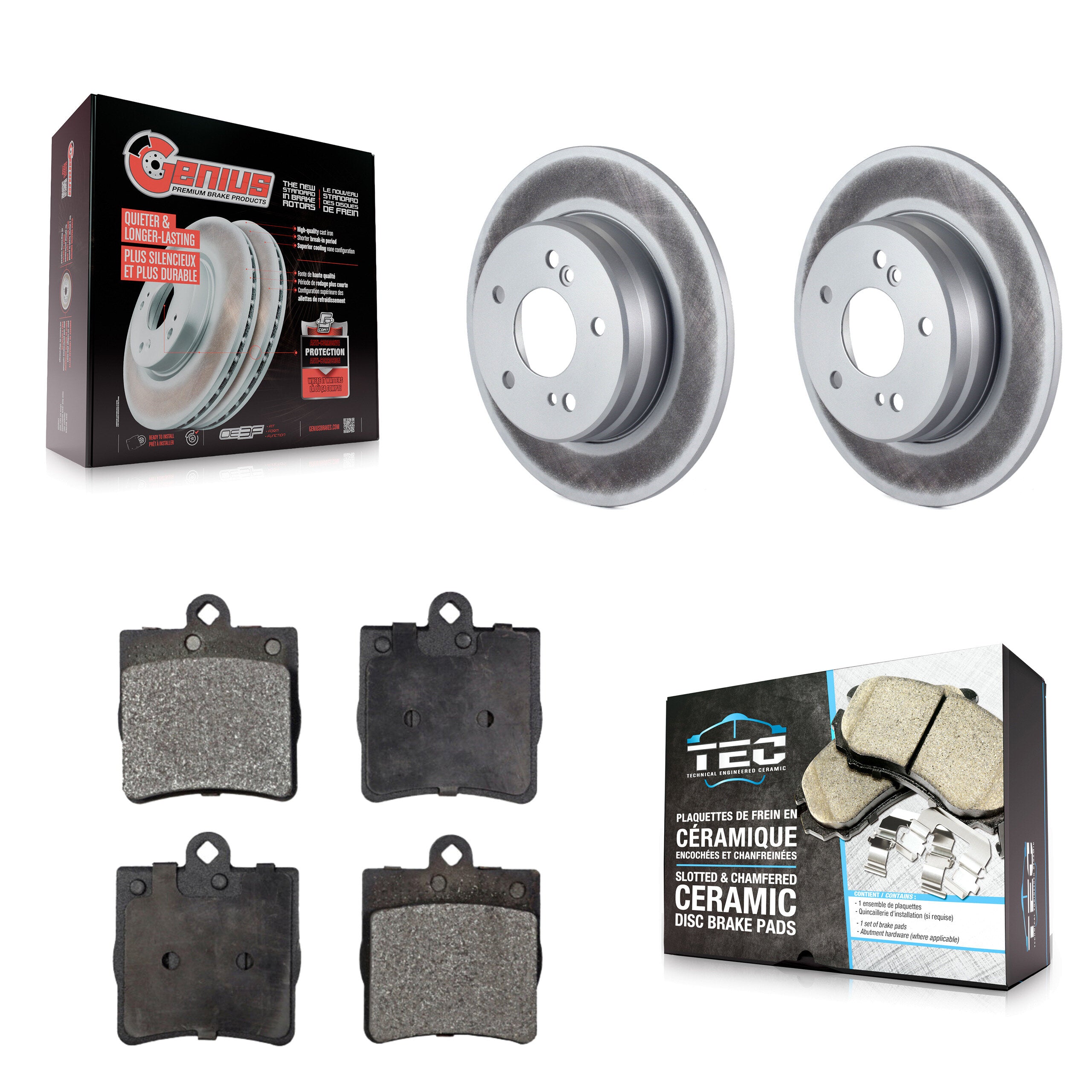 Transit Auto KGT-101449 Disc Brake Kit for 1996-2011 Mercedes-Benz SLK300, Chrysler Crossfire and More - Rear