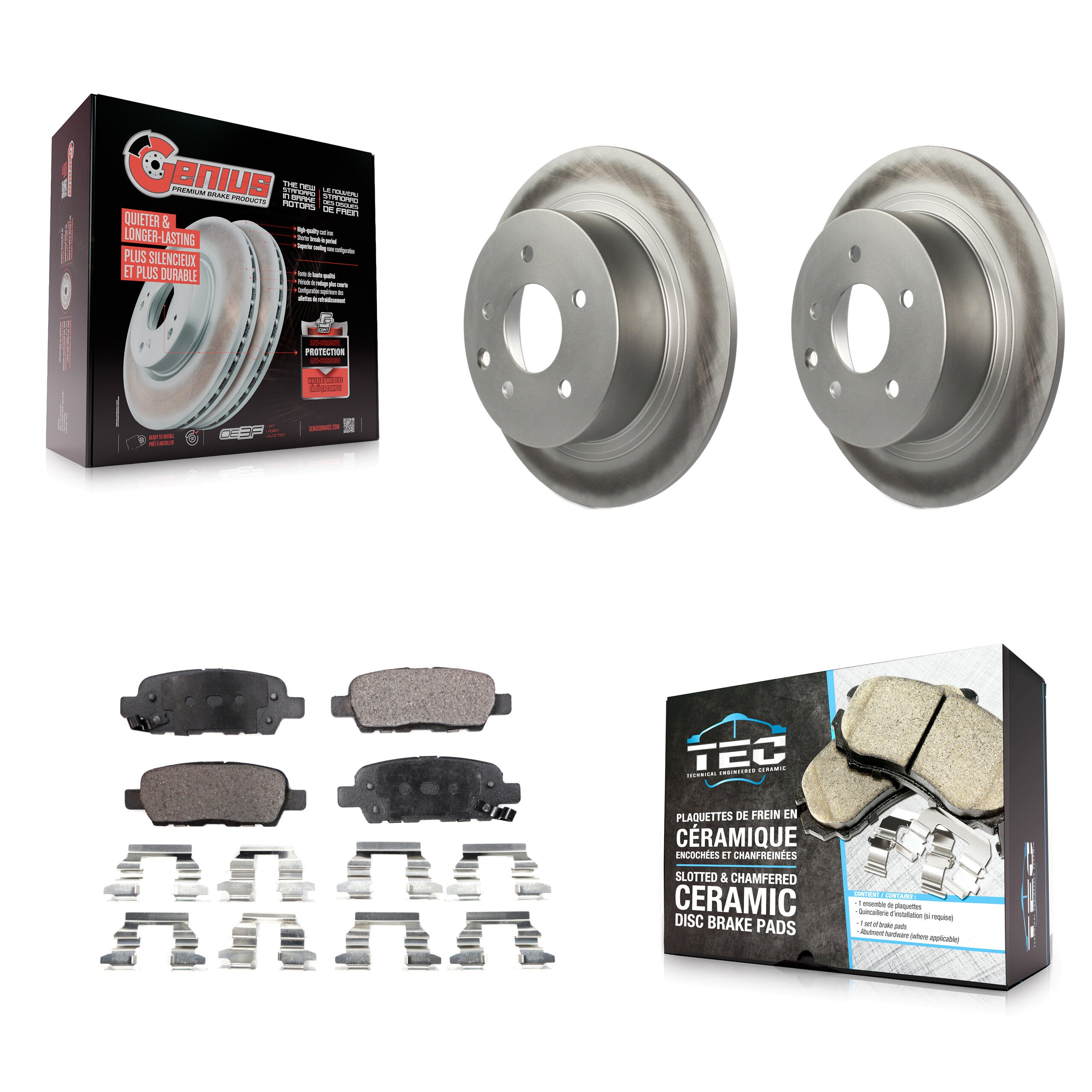 Transit Auto KGT-101464 Disc Brake Kit for 2002-2023 Nissan Altima, Nissan Juke and More - Rear