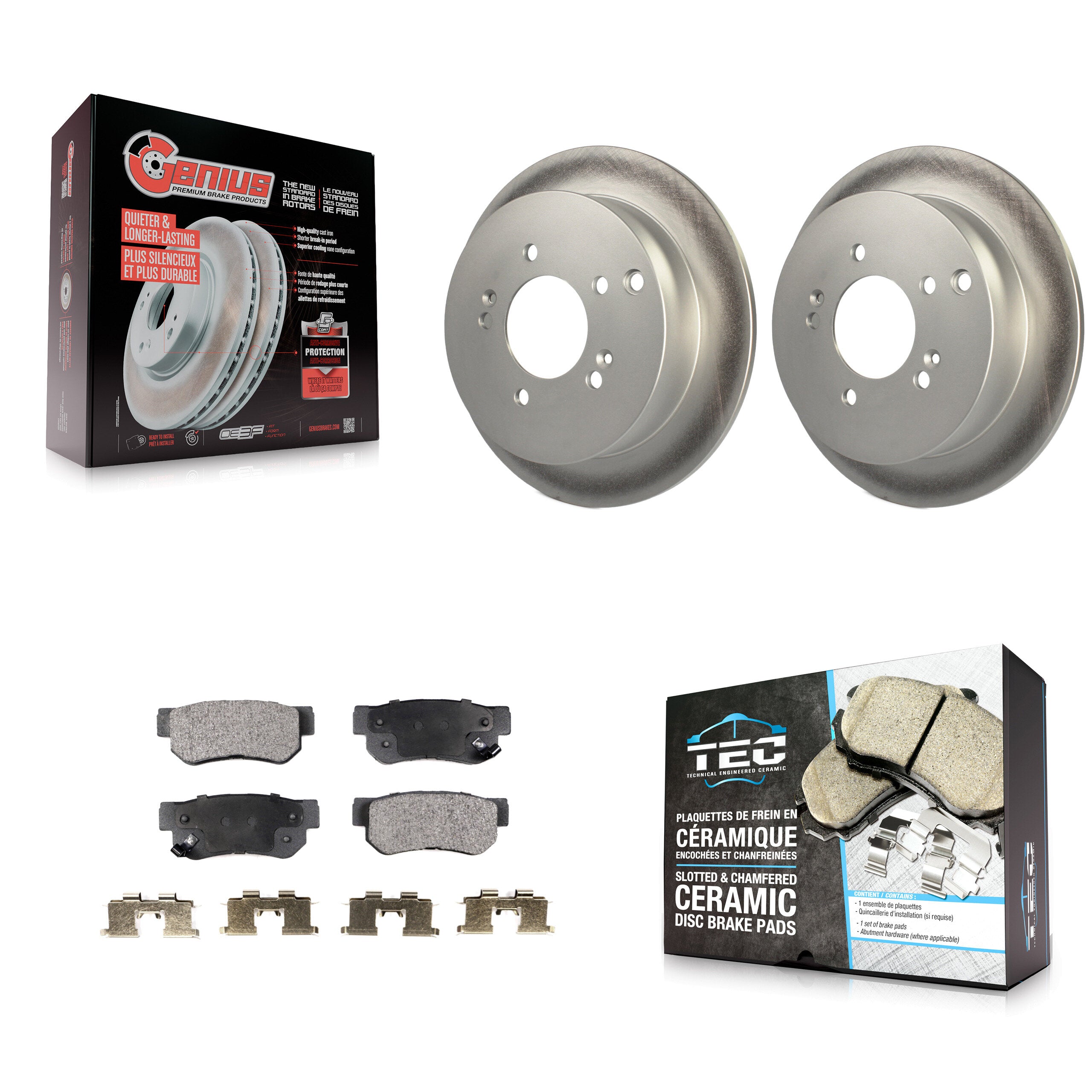 Transit Auto KGT-101470 Disc Brake Kit for 2001-2010 Hyundai Tucson, Kia Sportage, Hyundai Santa Fe - Rear