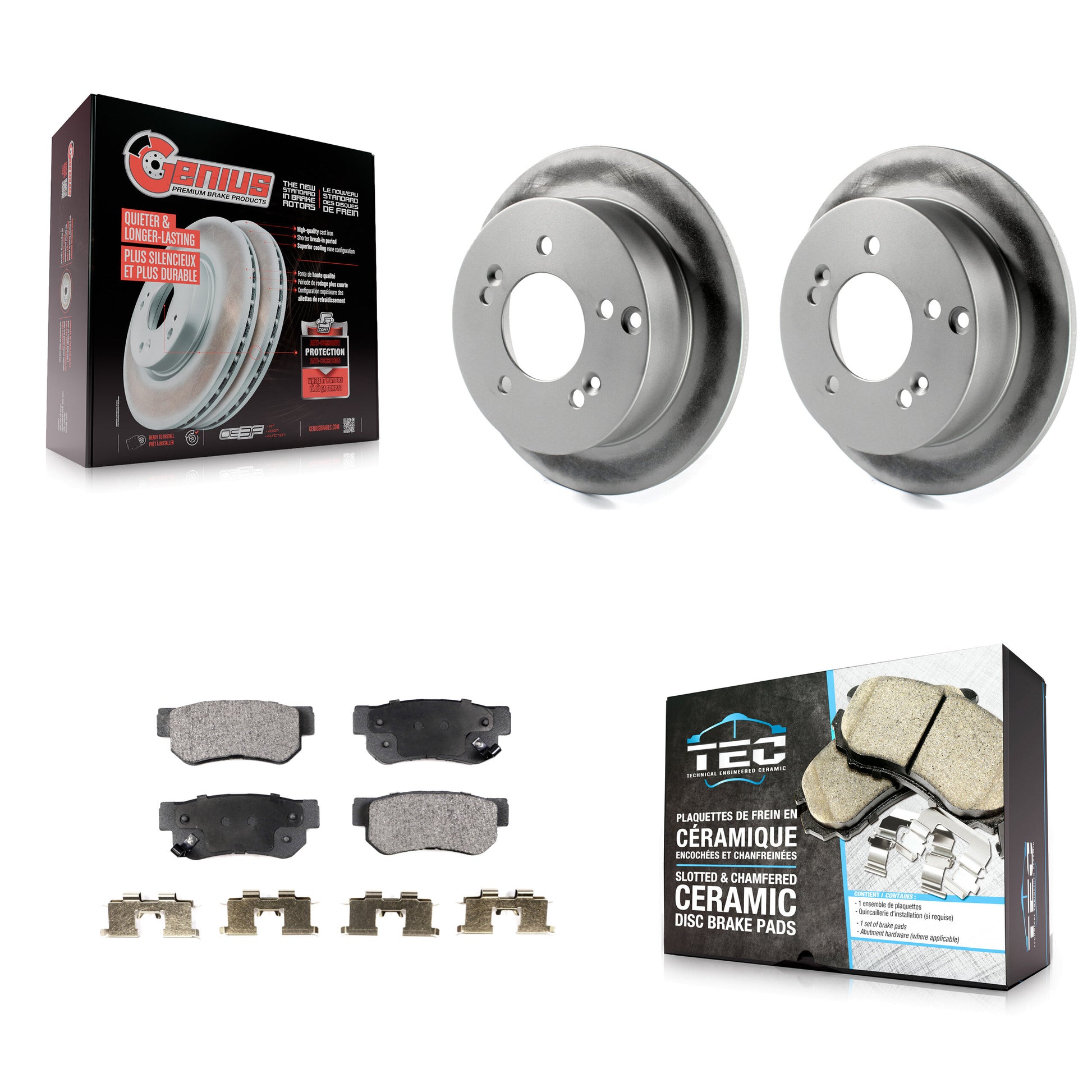 Transit Auto KGT-101473 Disc Brake Kit for 2001-2010 Hyundai Sonata, Kia Magentis and More - Rear