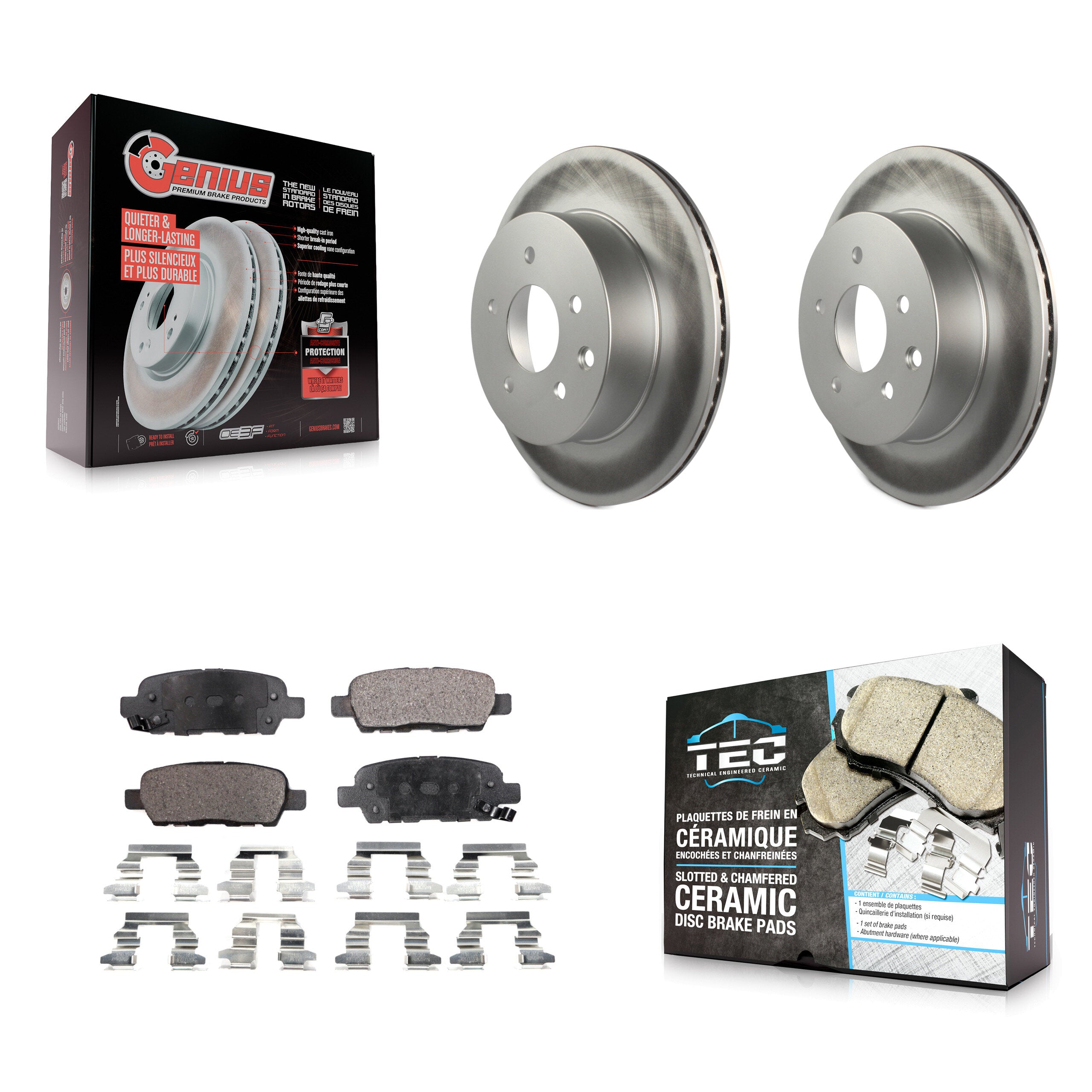 Transit Auto KGT-101475 Disc Brake Kit for 2003-2023 Nissan LEAF, Nissan Rogue Sport and More - Rear