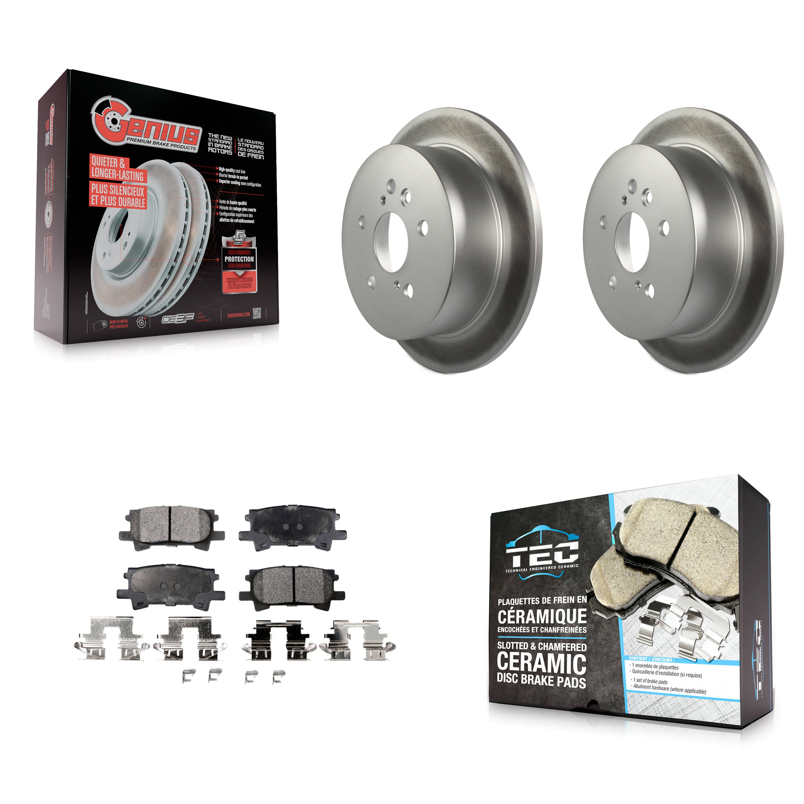 Transit Auto KGT-101490 Disc Brake Kit for 2004-2009 Lexus RX350, Lexus RX400h and More - Rear