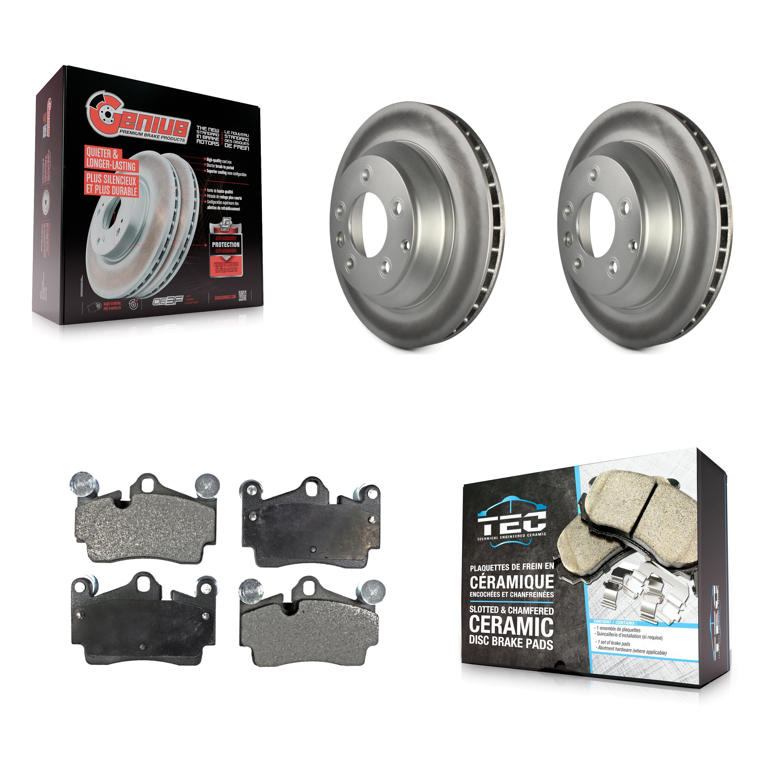 Transit Auto KGT-101493 Disc Brake Kit for 2003-2015 Audi Q7, Porsche Cayenne, Volkswagen Touareg - Rear