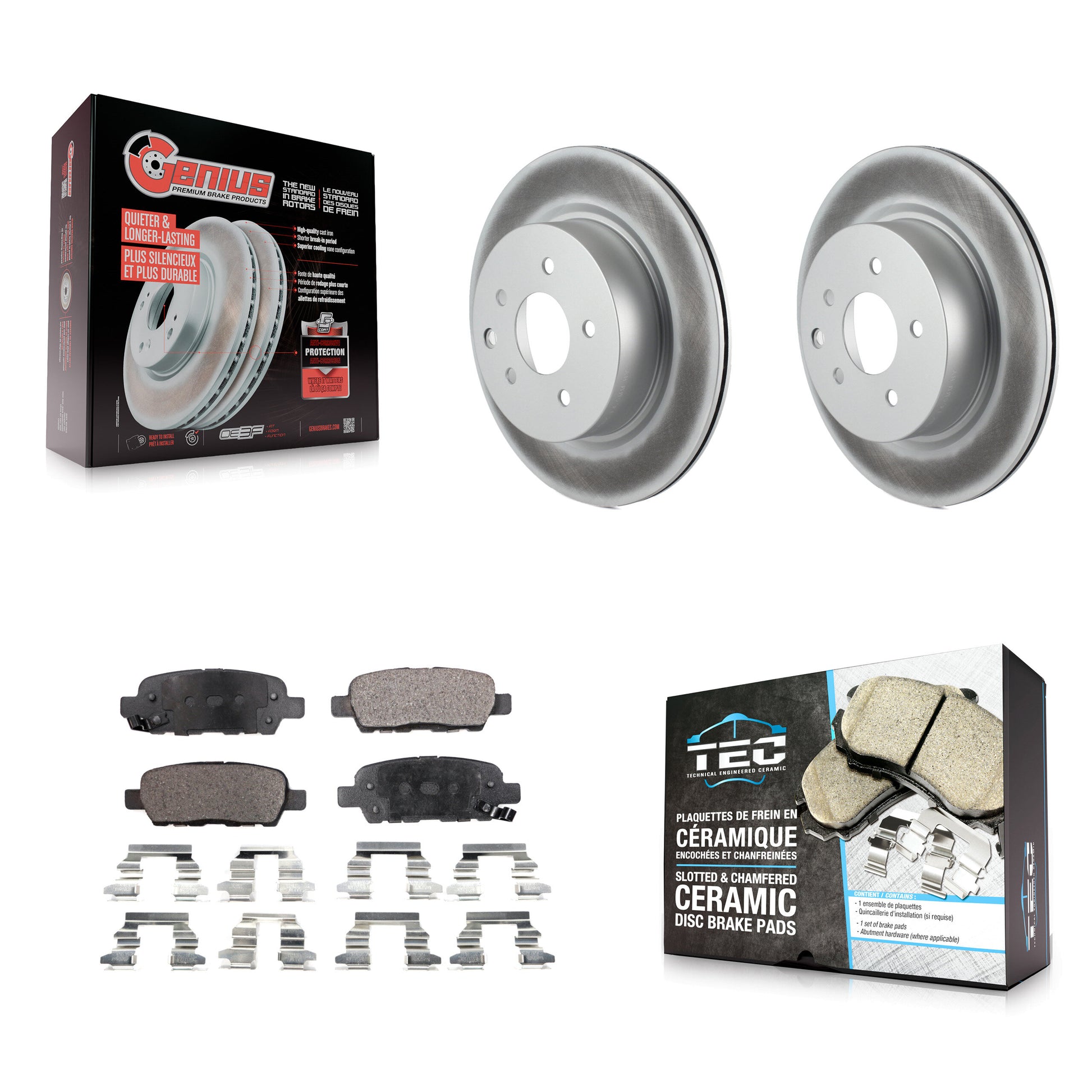 Transit Auto KGT-101508 Disc Brake Kit for 2005-2022 Nissan Maxima, INFINITI Q40 and More - Rear