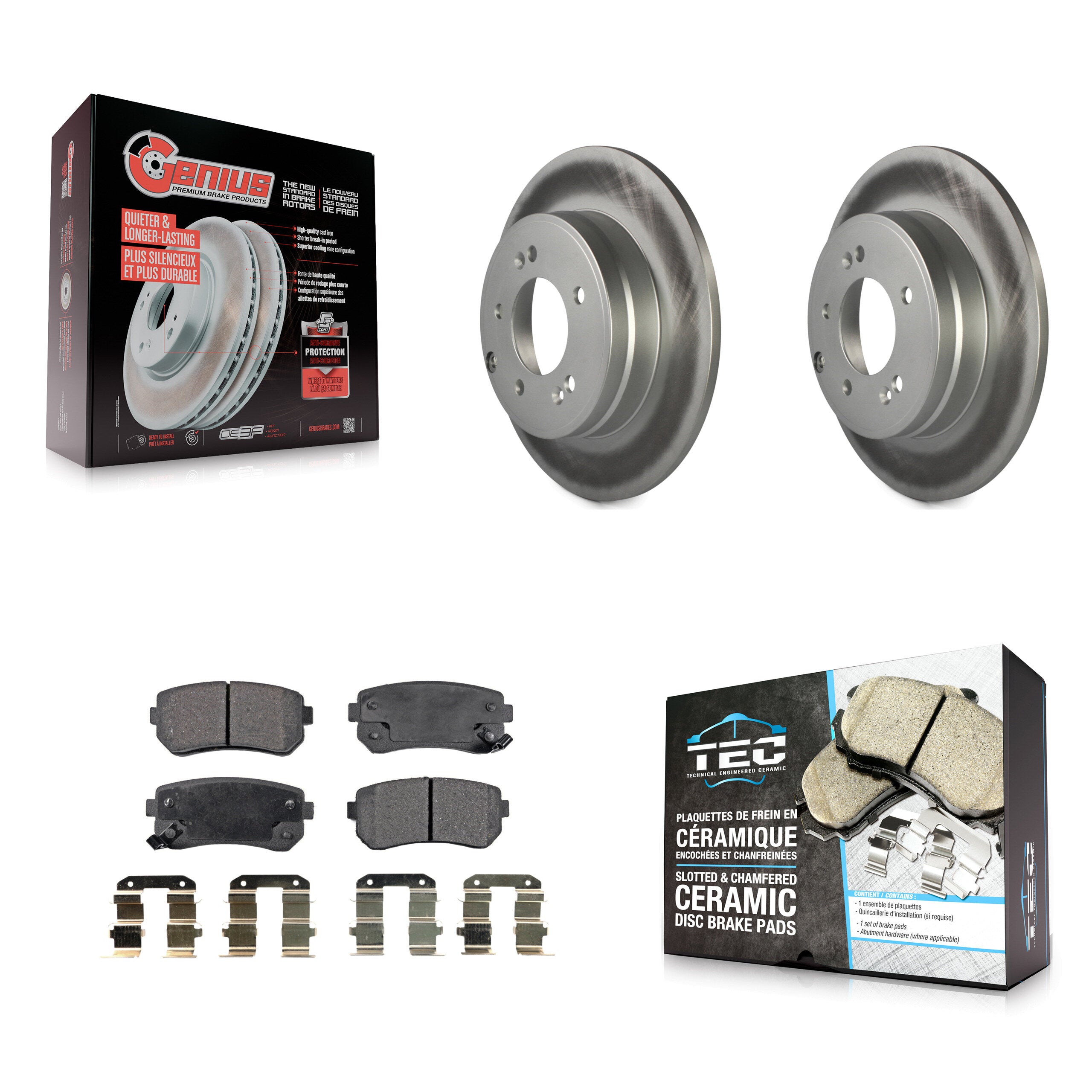 Transit Auto KGT-101527 Disc Brake Kit for 2014-2017 Hyundai Tucson, Hyundai Sonata, Kia Cadenza - Rear
